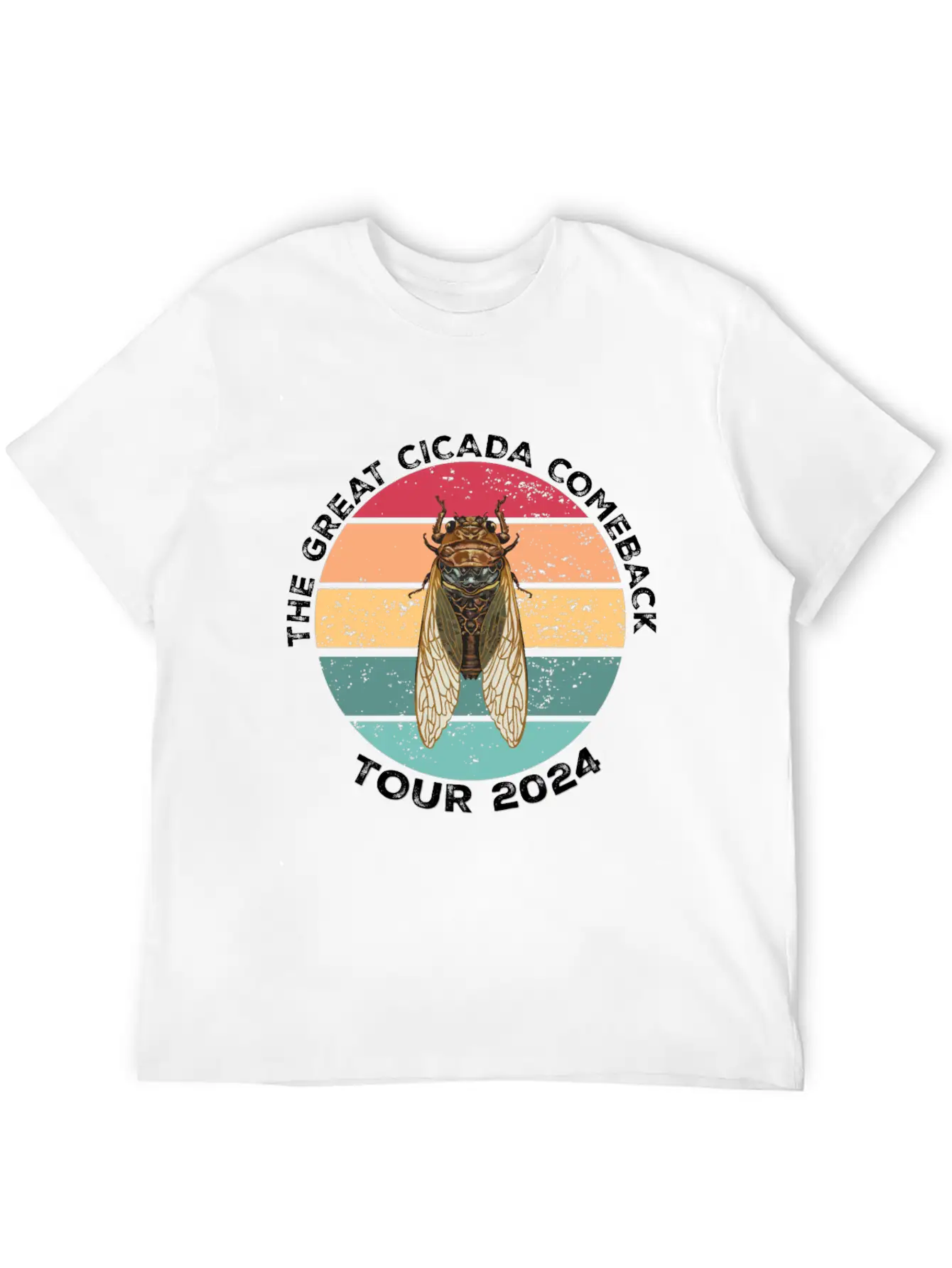 Womens Great Cicada Comeback Tour 2024 Insect Inva Basic Graphic T-Shirt – Daily Comfort In Soft Cotton