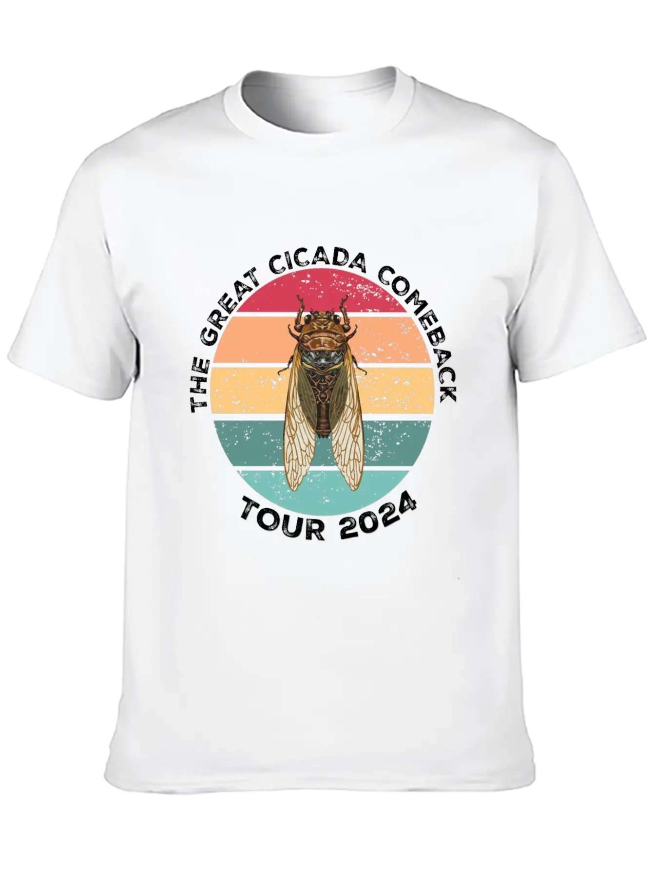 Womens Great Cicada Comeback Tour 2024 Insect Inva Basic Graphic T-Shirt – Daily Comfort In Soft Cotton