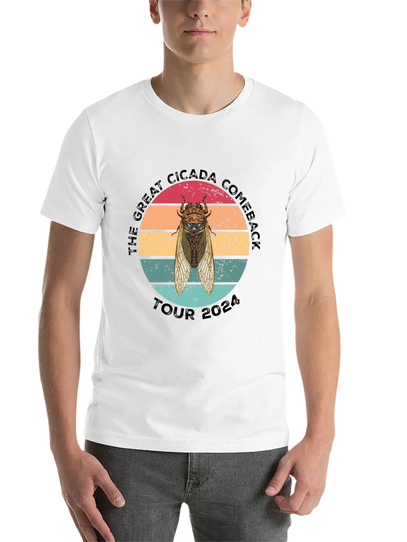 Womens Great Cicada Comeback Tour 2024 Insect Inva Basic Graphic T-Shirt – Daily Comfort In Soft Cotton