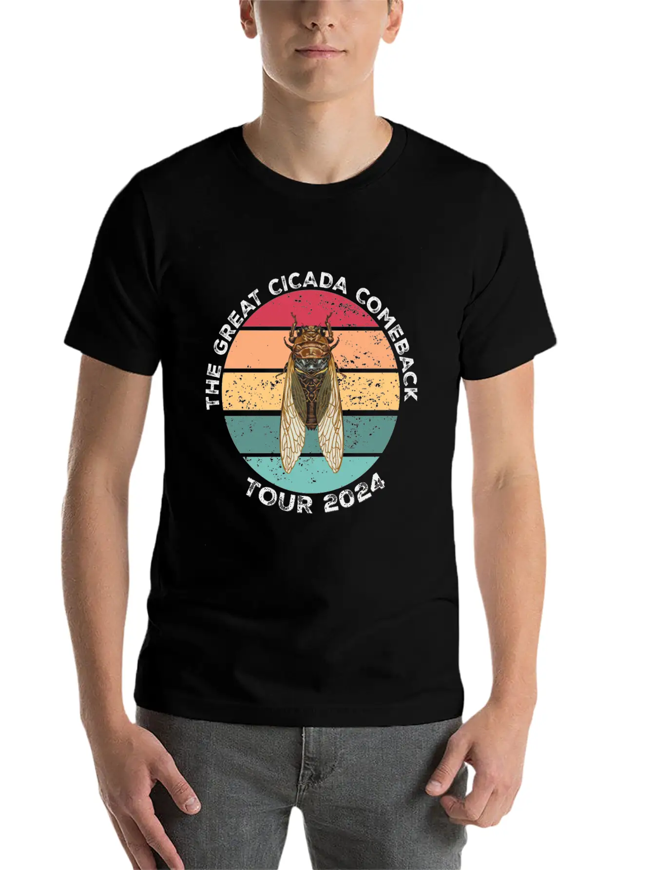 Womens Great Cicada Comeback Tour 2024 Insect Inva Basic Graphic T-Shirt – Daily Comfort In Soft Cotton