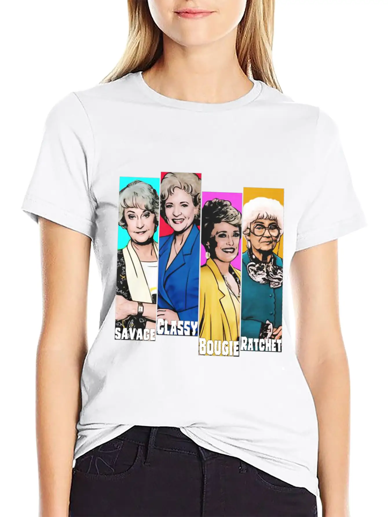 WOMENS SAVAGE CLASSY BOUGIE RATCHET GOLDEN GIRLS Timeless Short Sleeve Tee – Comfy And Minimalist Design