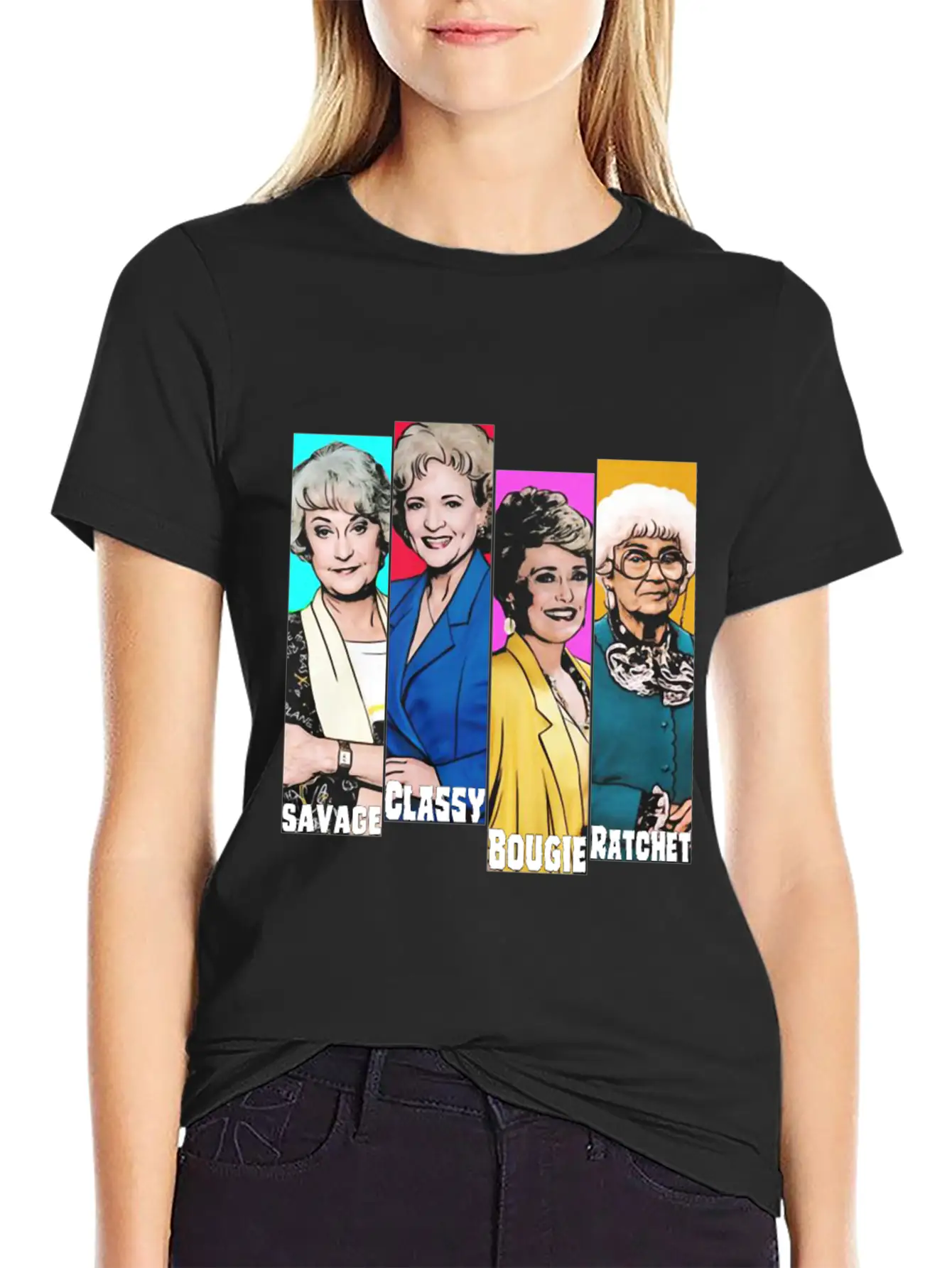 WOMENS SAVAGE CLASSY BOUGIE RATCHET GOLDEN GIRLS Timeless Short Sleeve Tee – Comfy And Minimalist Design