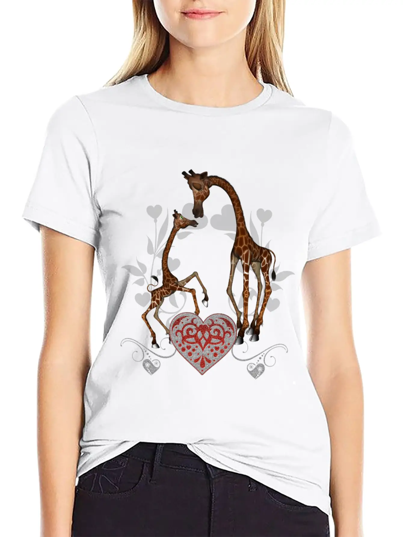 Wonderful Giraffe Mum With Giraffe Baby Stylish Everyday T-Shirt – Unisex Basic Cotton Tee