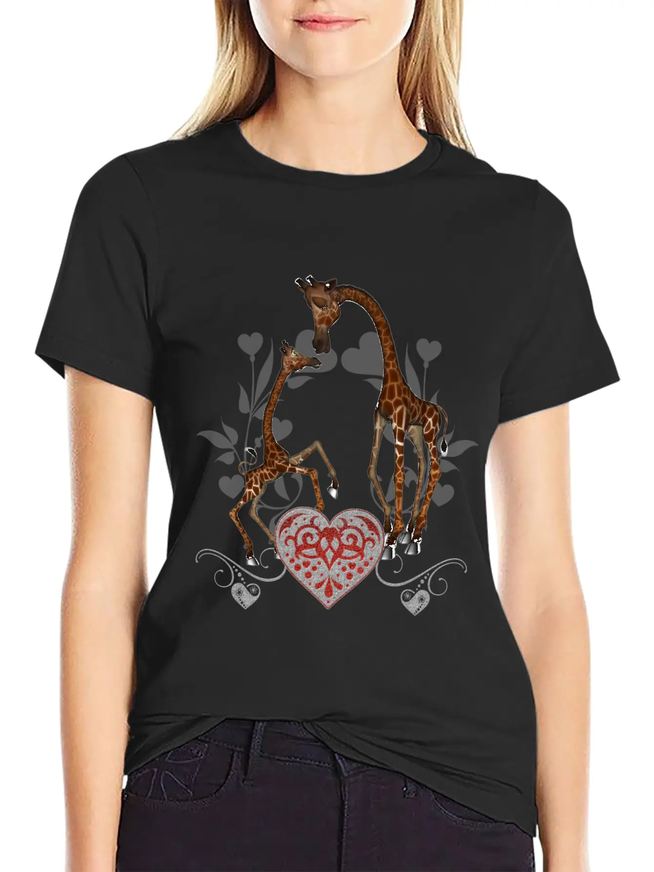 Wonderful Giraffe Mum With Giraffe Baby Stylish Everyday T-Shirt – Unisex Basic Cotton Tee