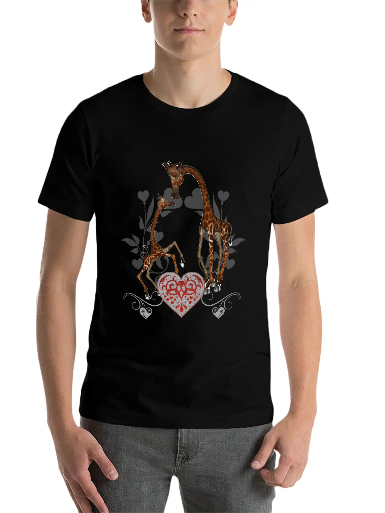 Wonderful Giraffe Mum With Giraffe Baby Stylish Everyday T-Shirt – Unisex Basic Cotton Tee