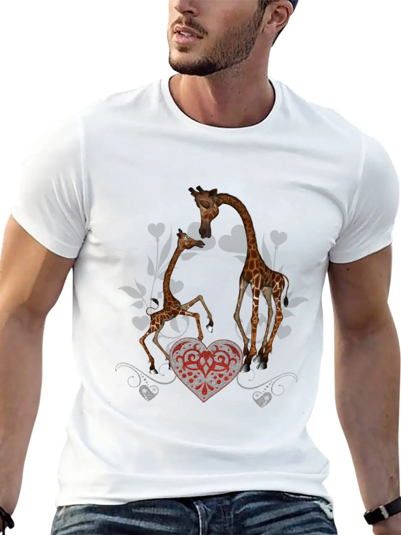 Wonderful Giraffe Mum With Giraffe Baby Stylish Everyday T-Shirt – Unisex Basic Cotton Tee