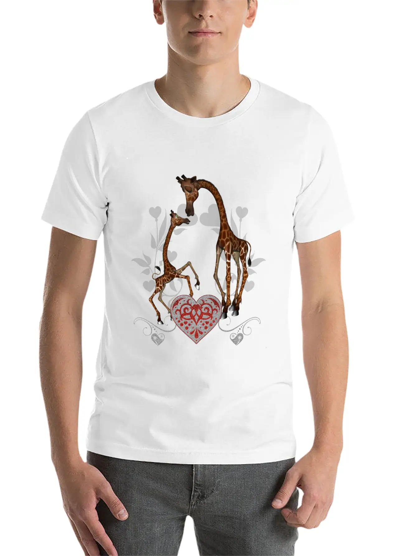 Wonderful Giraffe Mum With Giraffe Baby Stylish Everyday T-Shirt – Unisex Basic Cotton Tee
