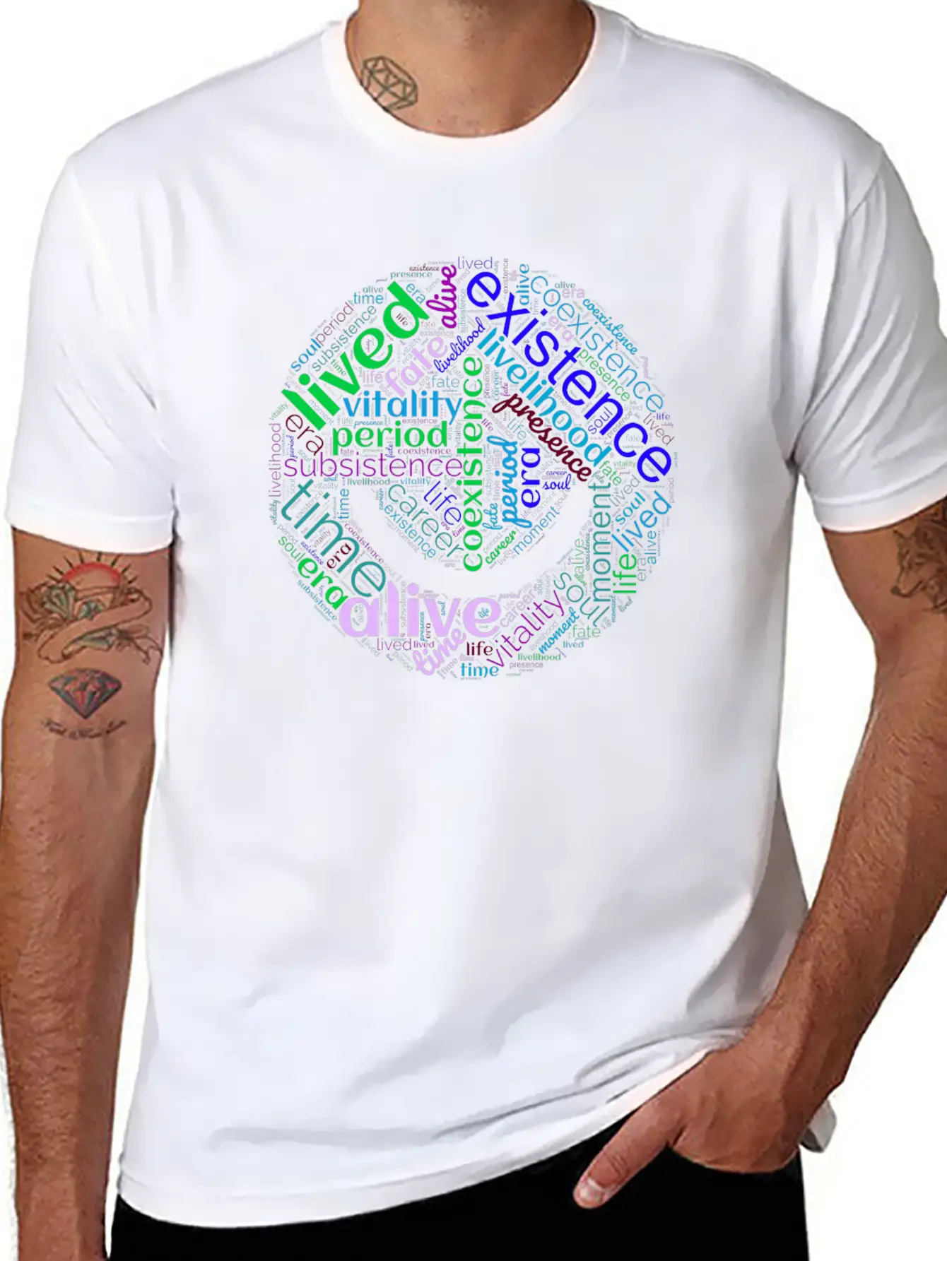 Word Art Unisex Short Sleeve Soft Cotton T-Shirt – Casual Everyday Wear