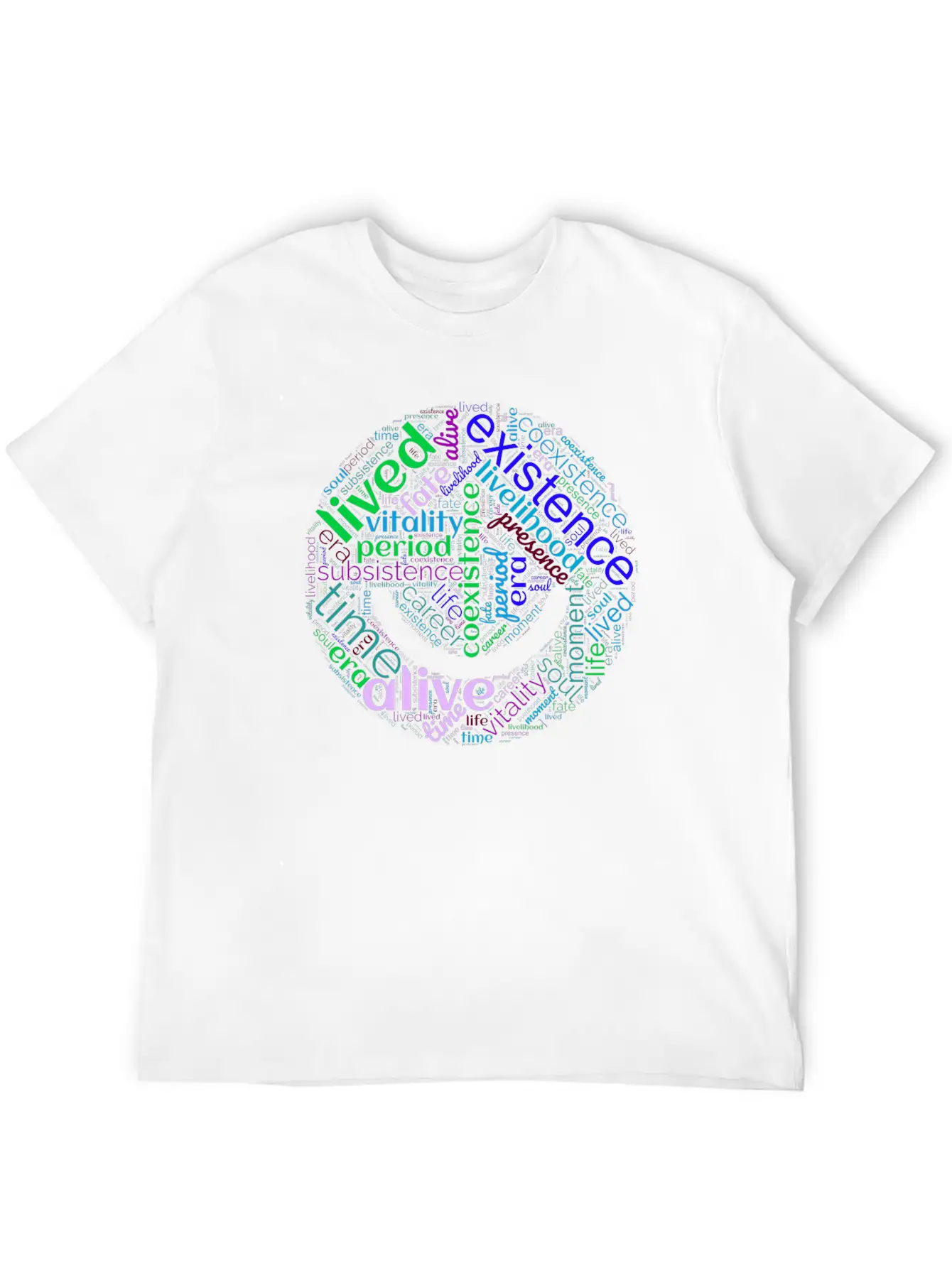 Word Art Unisex Short Sleeve Soft Cotton T-Shirt – Casual Everyday Wear