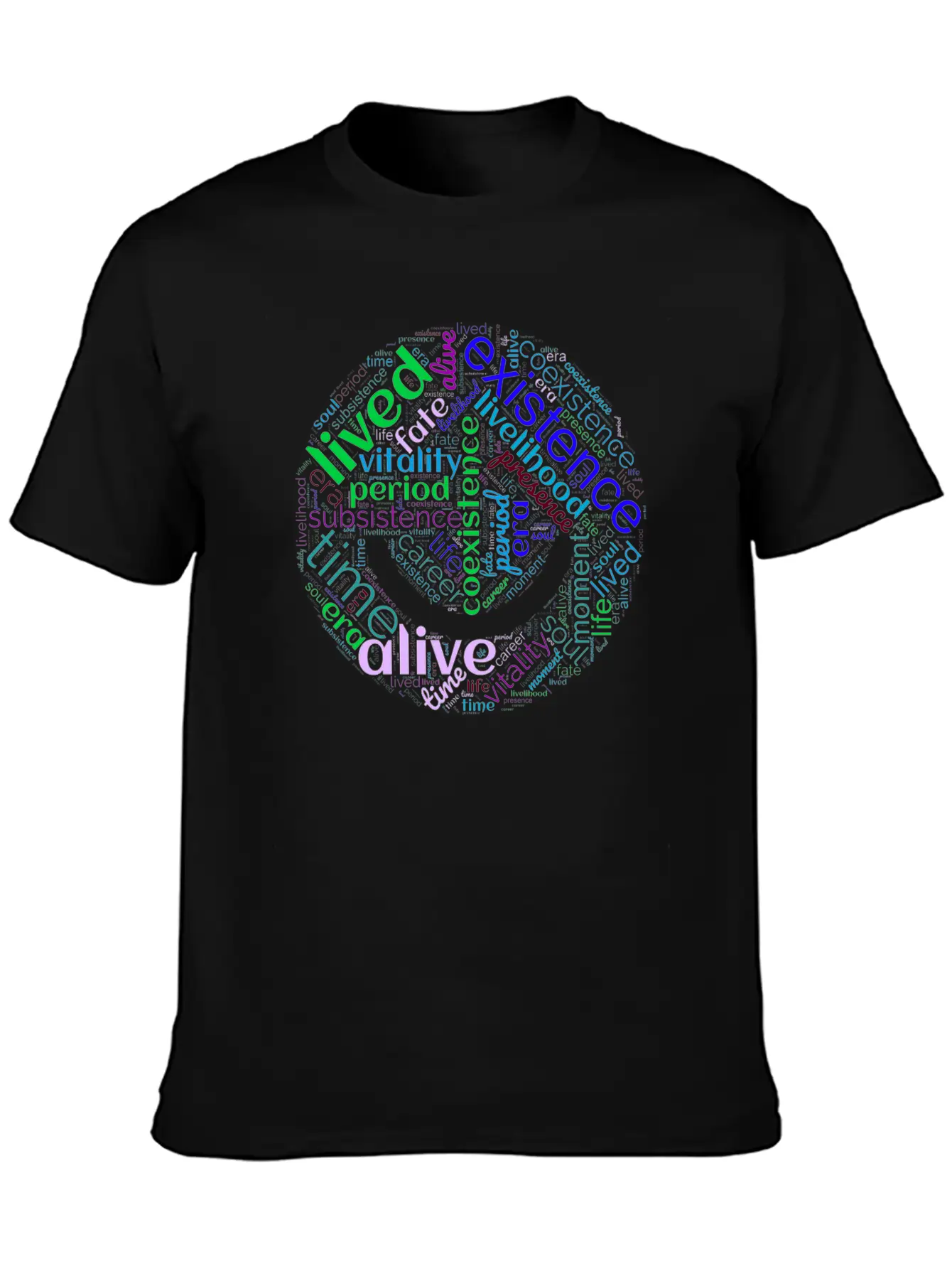 Word Art Unisex Short Sleeve Soft Cotton T-Shirt – Casual Everyday Wear