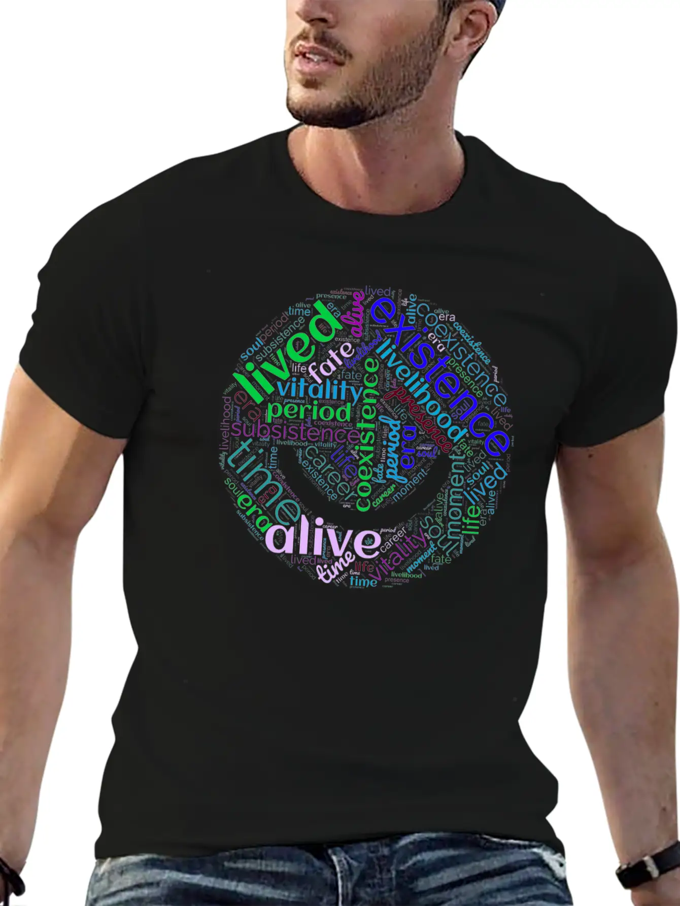 Word Art Unisex Short Sleeve Soft Cotton T-Shirt – Casual Everyday Wear