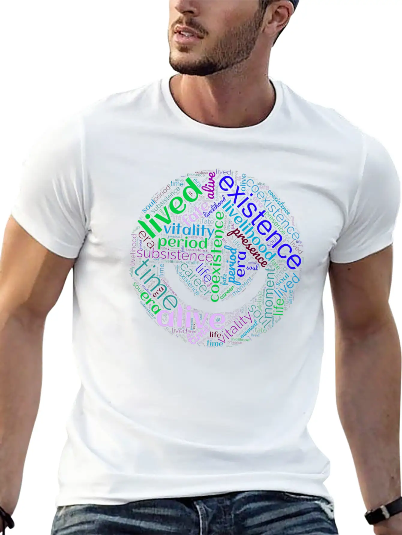 Word Art Unisex Short Sleeve Soft Cotton T-Shirt – Casual Everyday Wear