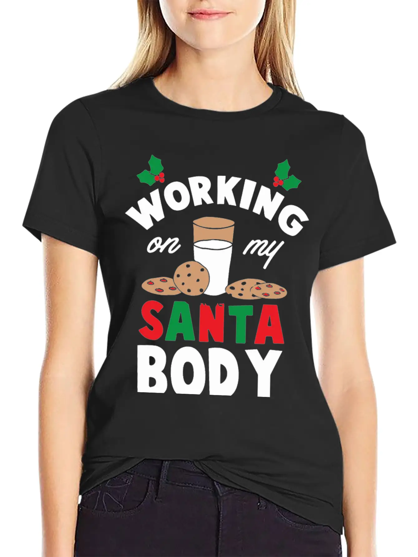 Working On My Santa Body Unisex Short Sleeve Soft Cotton T-Shirt – Casual Everyday Wear