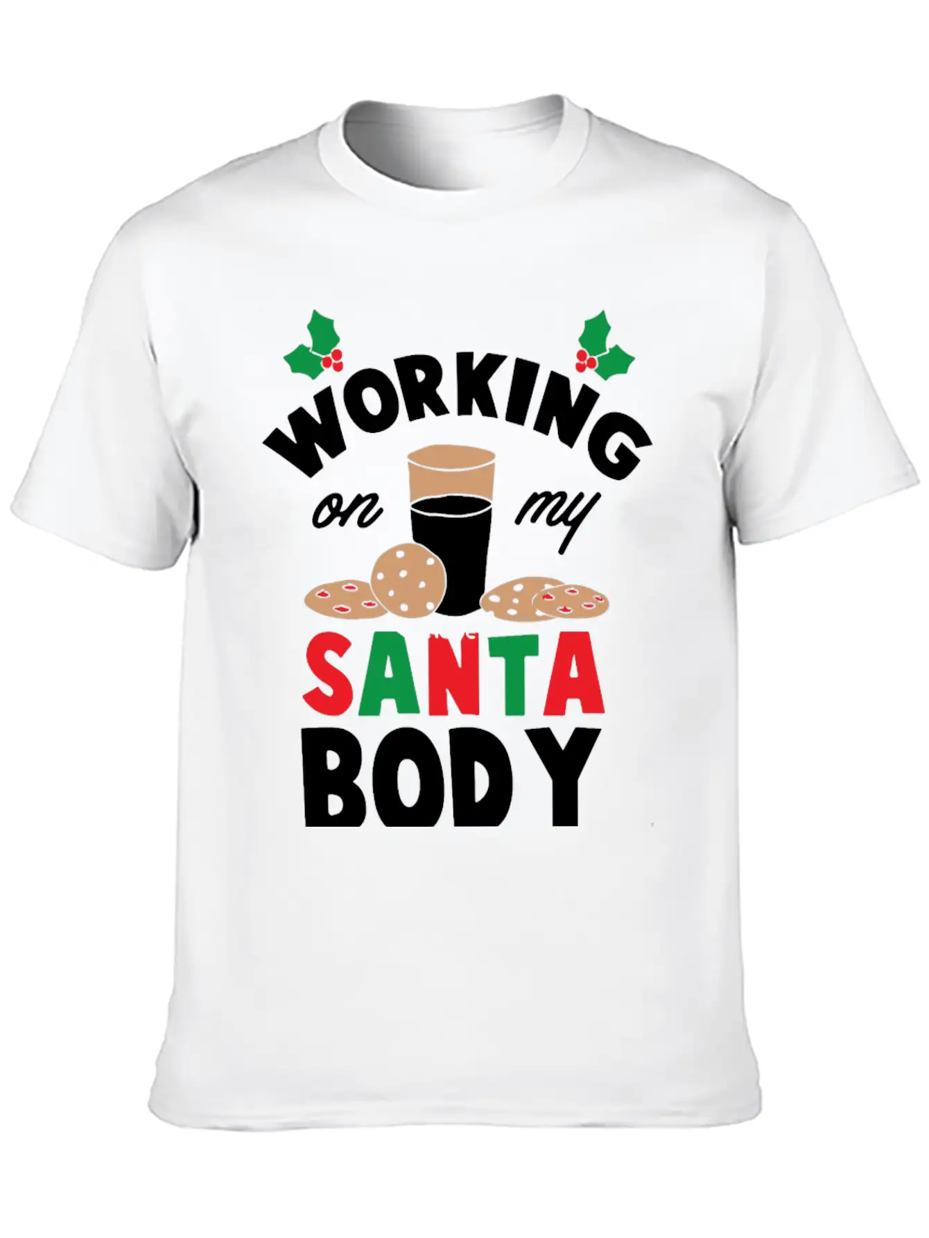 Working On My Santa Body Unisex Short Sleeve Soft Cotton T-Shirt – Casual Everyday Wear