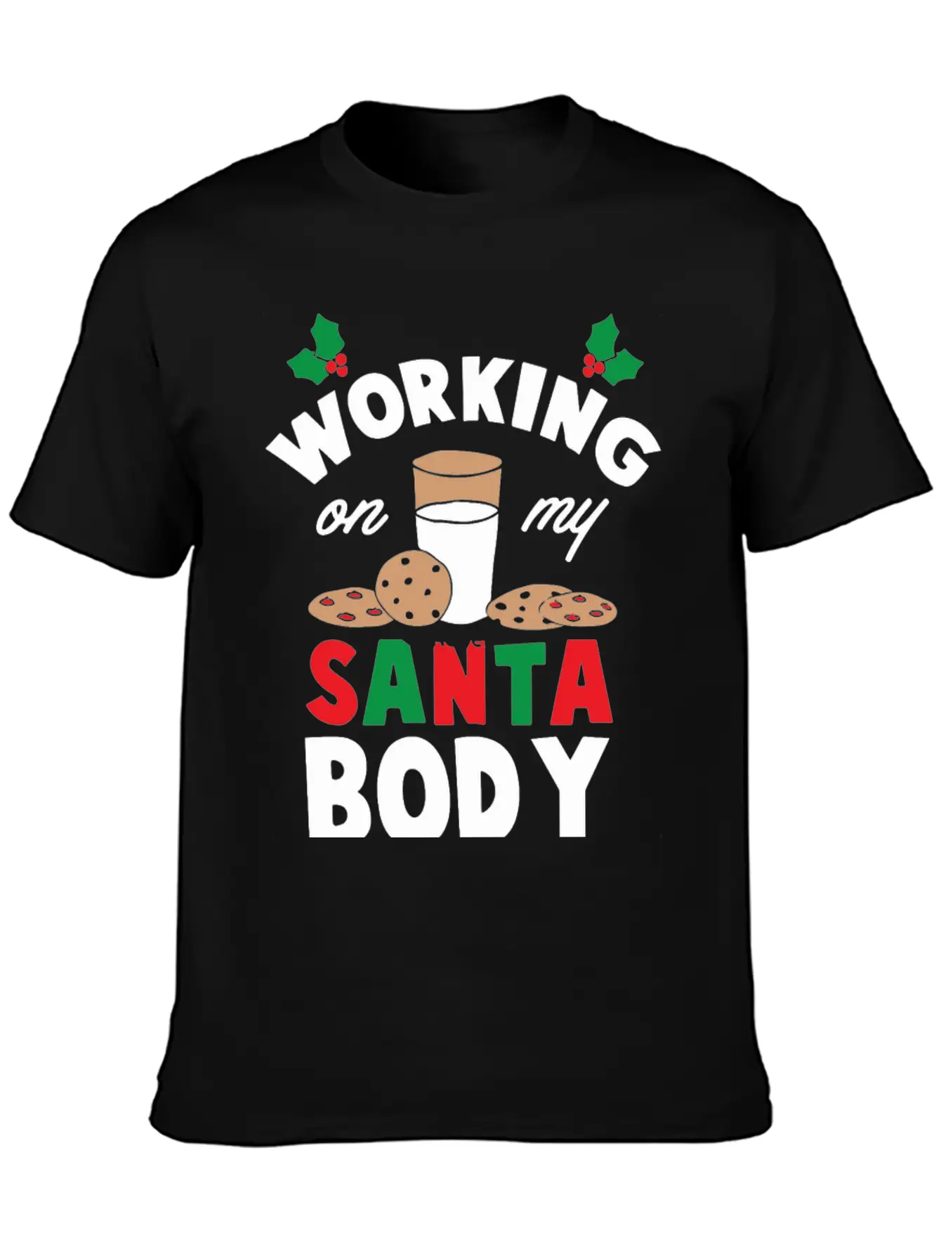 Working On My Santa Body Unisex Short Sleeve Soft Cotton T-Shirt – Casual Everyday Wear