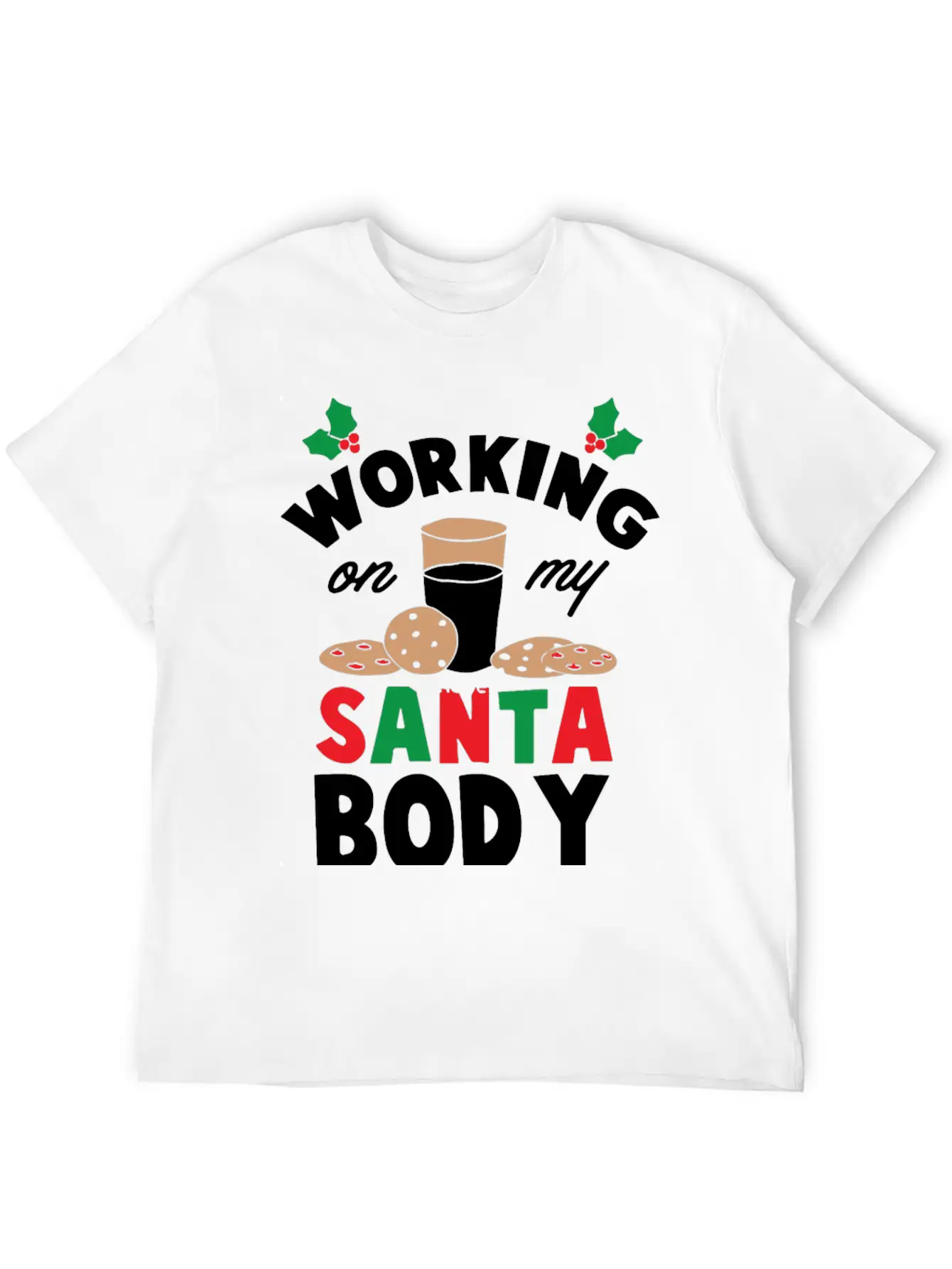 Working On My Santa Body Unisex Short Sleeve Soft Cotton T-Shirt – Casual Everyday Wear