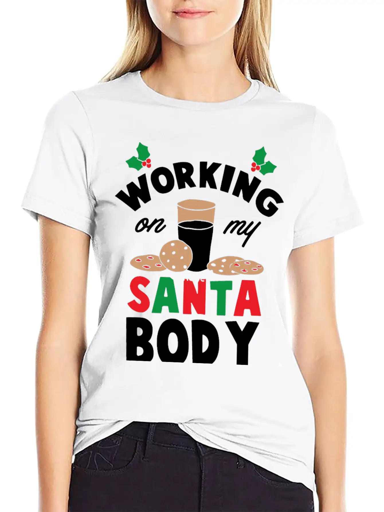 Working On My Santa Body Unisex Short Sleeve Soft Cotton T-Shirt – Casual Everyday Wear