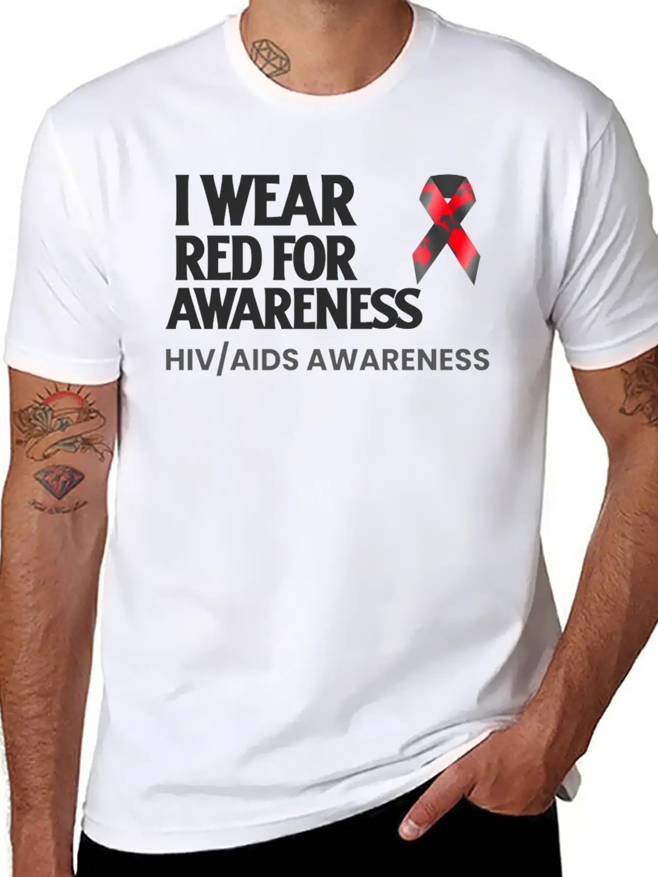 World Aids Day Comfortable Minimalist Graphic Tee – Summer Style Essential