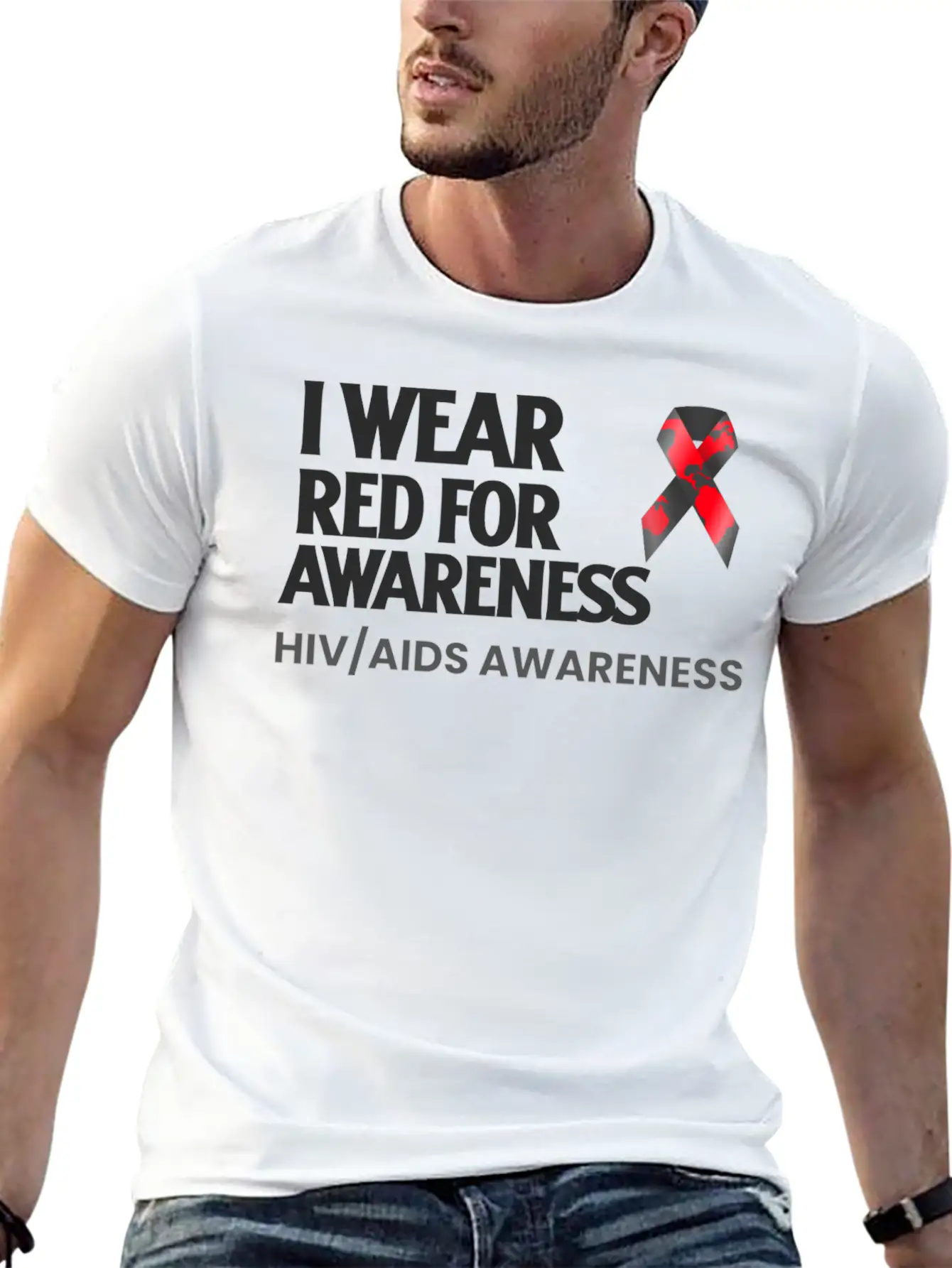World Aids Day Comfortable Minimalist Graphic Tee – Summer Style Essential