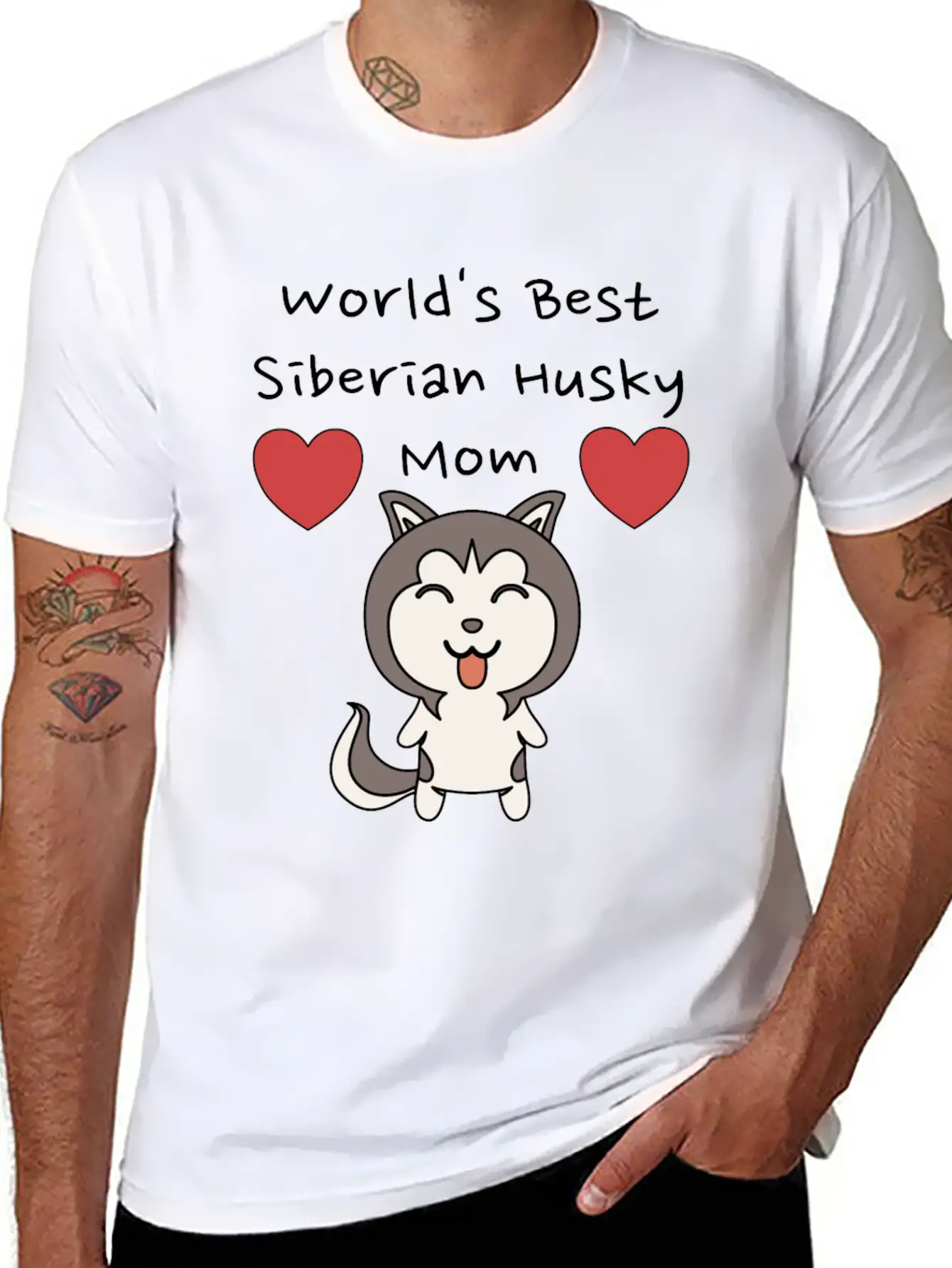 World's Best Siberian Husky Mom Cute Dog Mother Design Unisex Casual T-Shirt – Clean Design For Daily Comfort