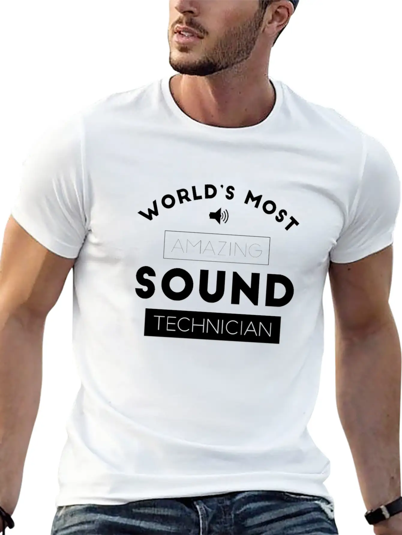 Worlds Most Amazing Sound Technician Audio Stylish Everyday T-Shirt – Unisex Basic Cotton Tee