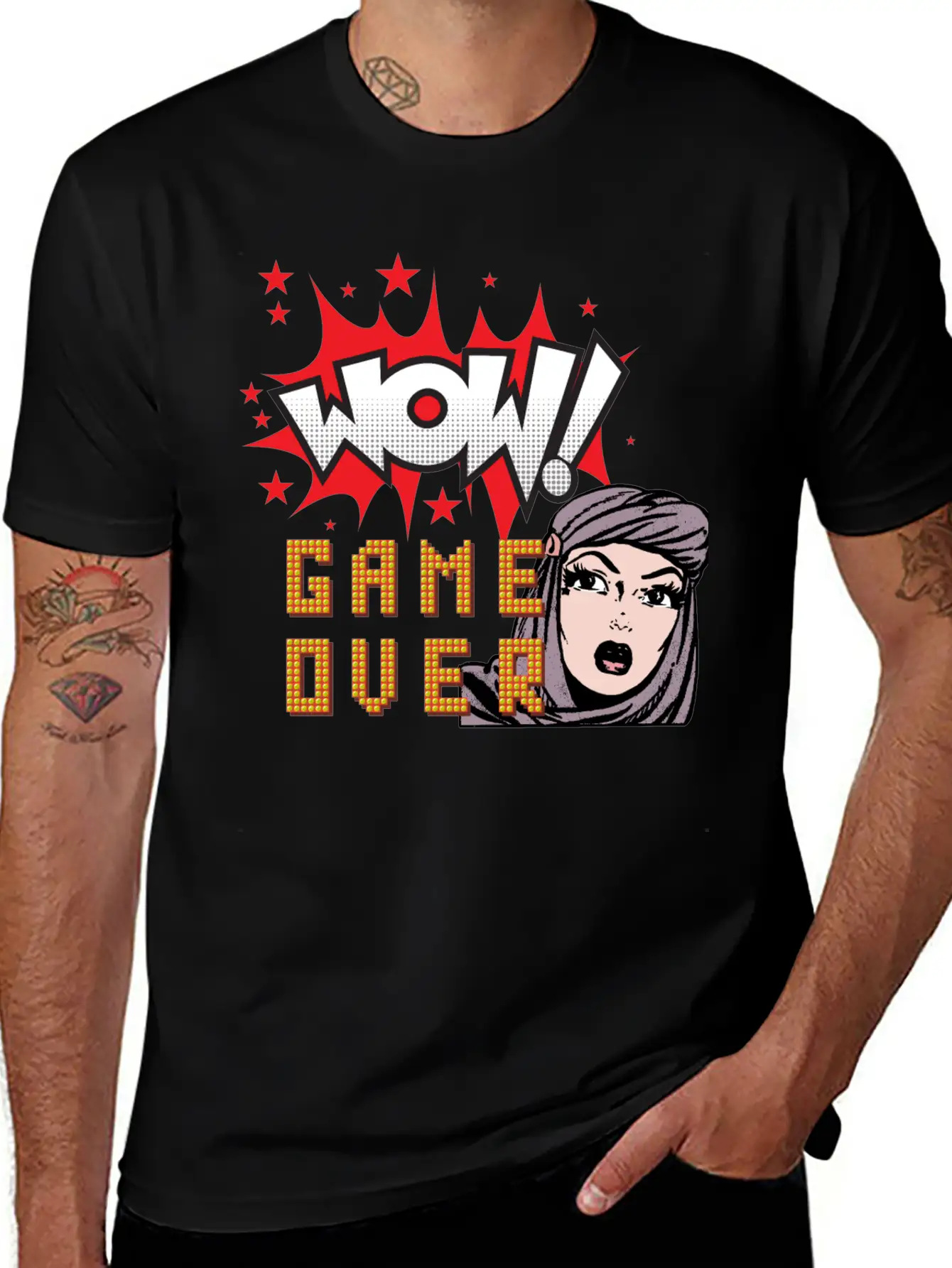 WOW! GAME OVER RETRO Unisex Casual T-Shirt – Clean Design For Daily Comfort
