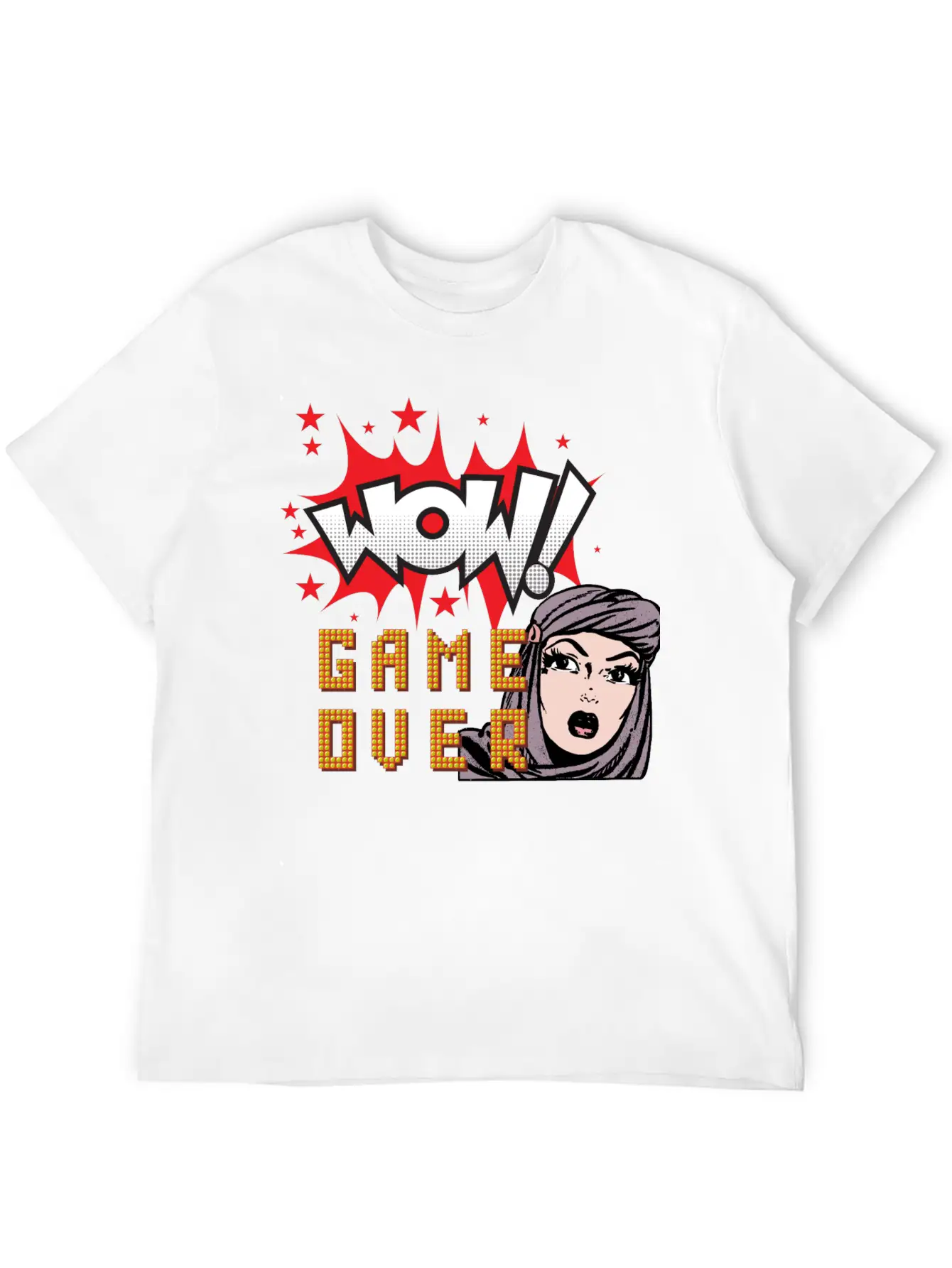 WOW! GAME OVER RETRO Unisex Casual T-Shirt – Clean Design For Daily Comfort