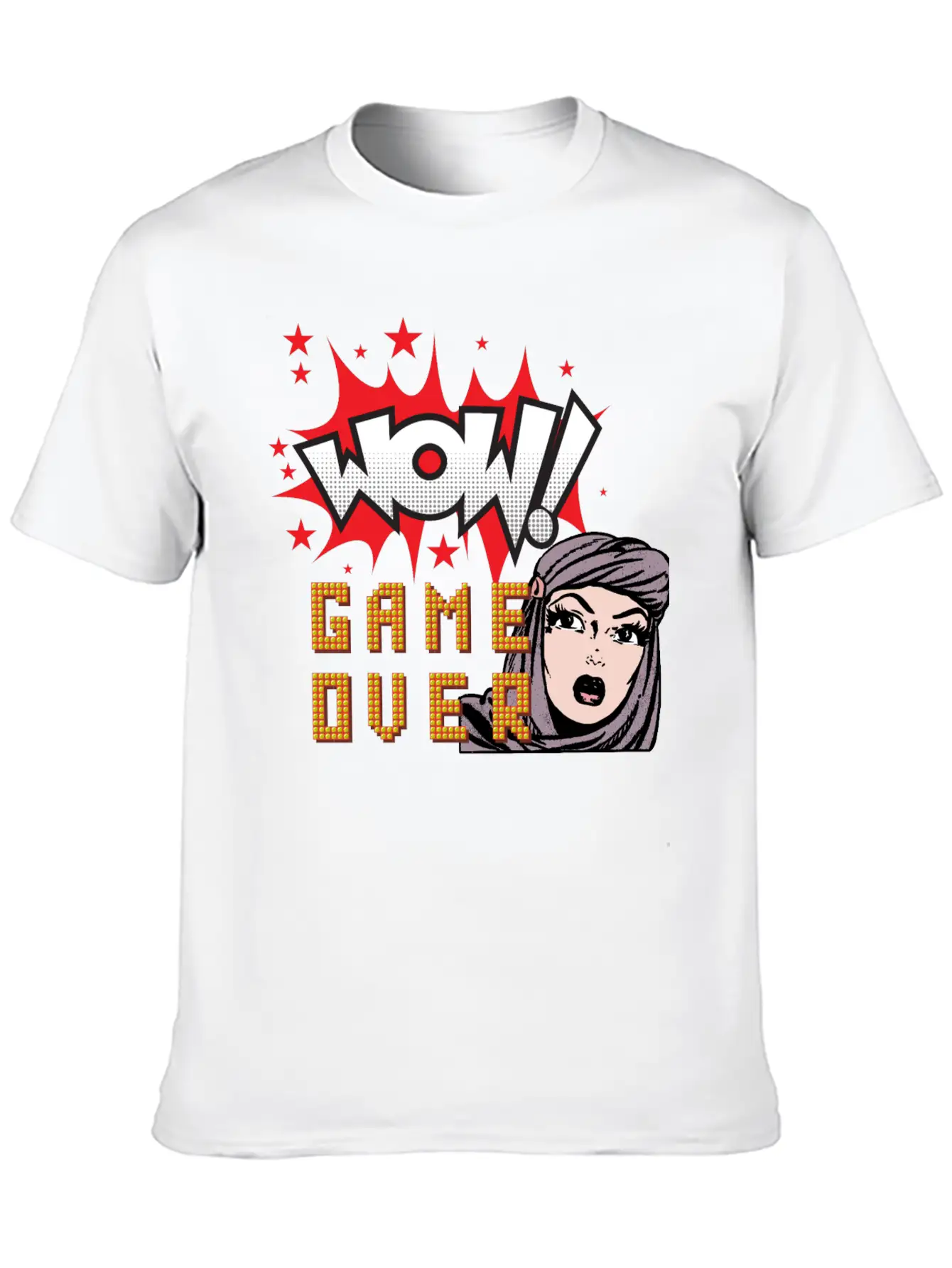 WOW! GAME OVER RETRO Unisex Casual T-Shirt – Clean Design For Daily Comfort