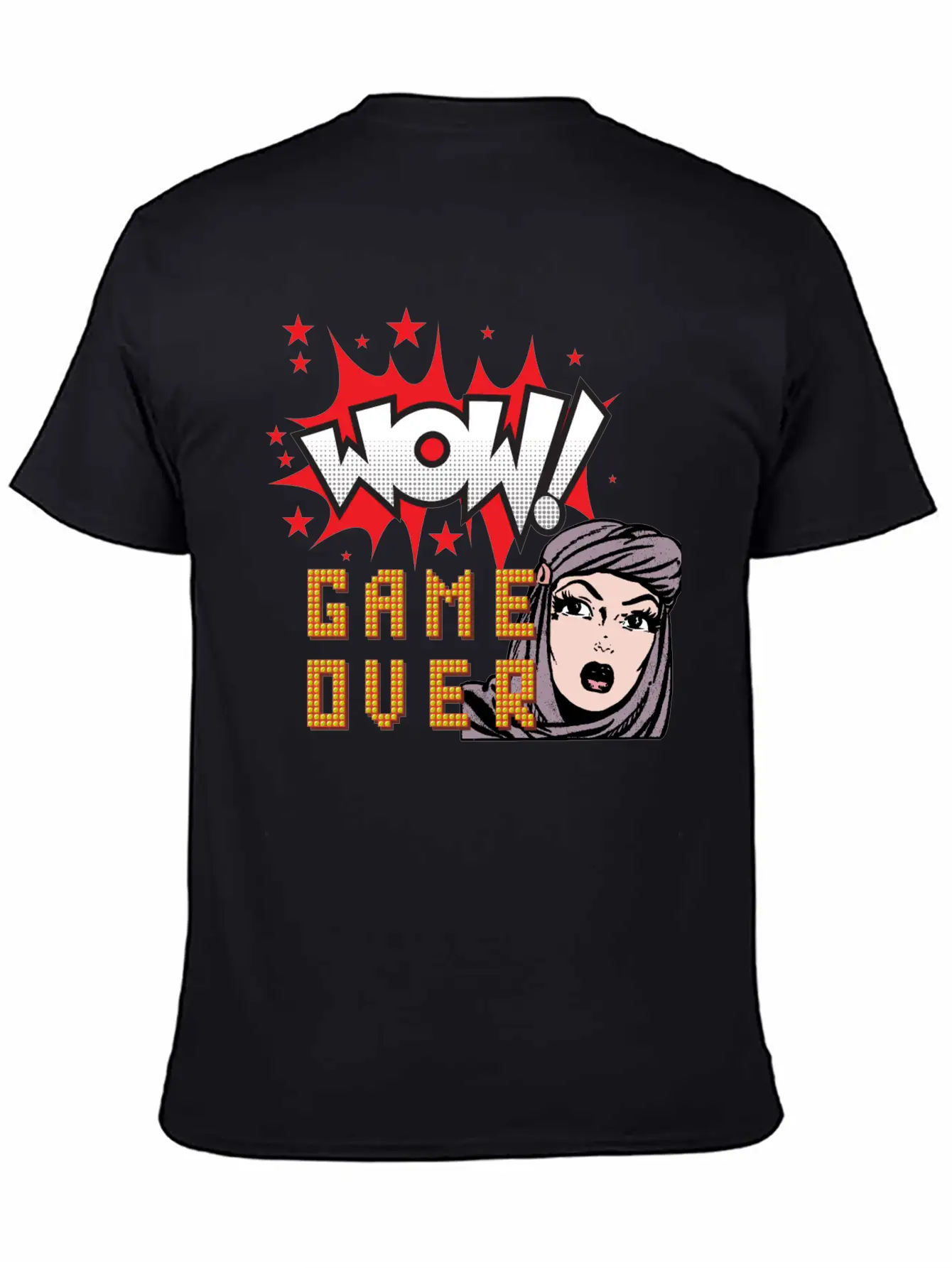 WOW! GAME OVER RETRO Unisex Casual T-Shirt – Clean Design For Daily Comfort