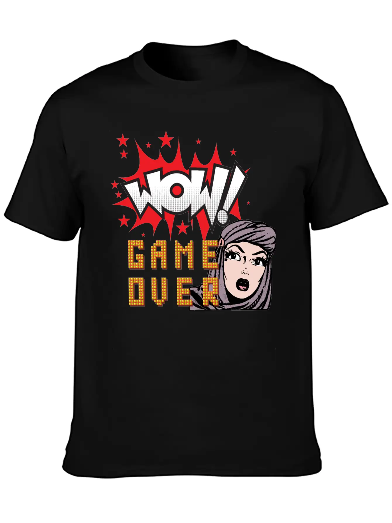 WOW! GAME OVER RETRO Unisex Casual T-Shirt – Clean Design For Daily Comfort