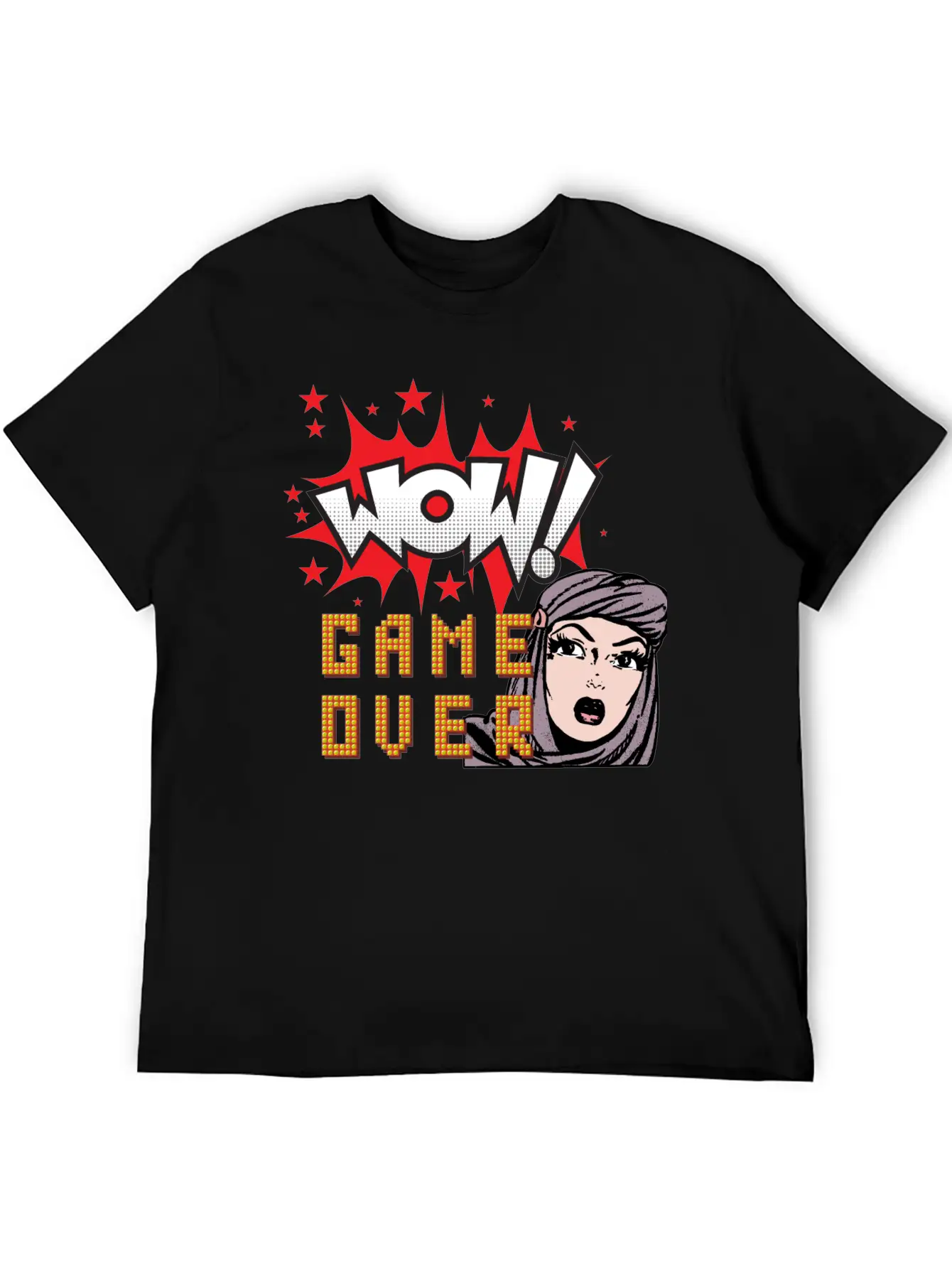 WOW! GAME OVER RETRO Unisex Casual T-Shirt – Clean Design For Daily Comfort