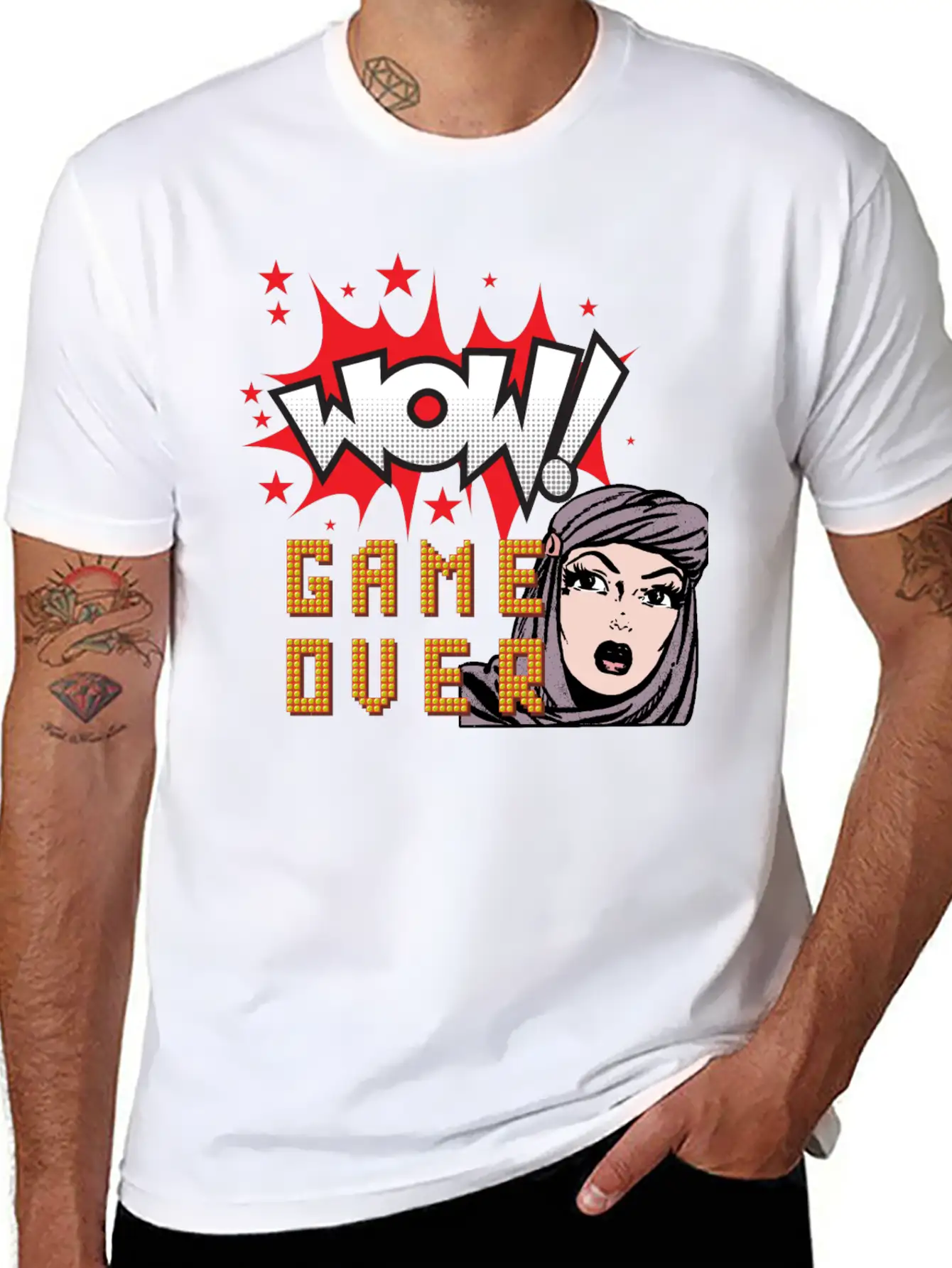 WOW! GAME OVER RETRO Unisex Casual T-Shirt – Clean Design For Daily Comfort