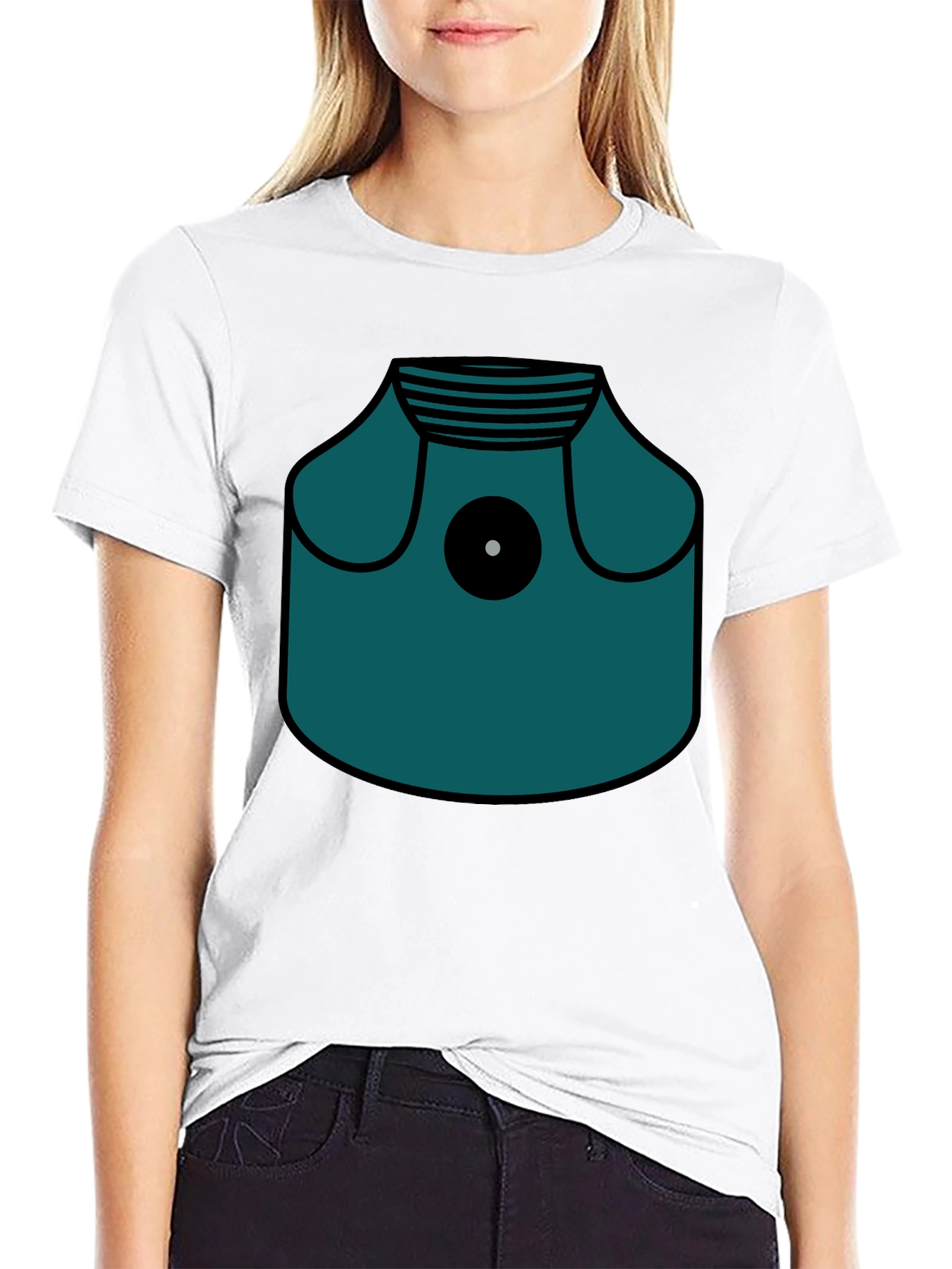 Modern Graphic T-Shirt - Teal Spray Paint Can Design