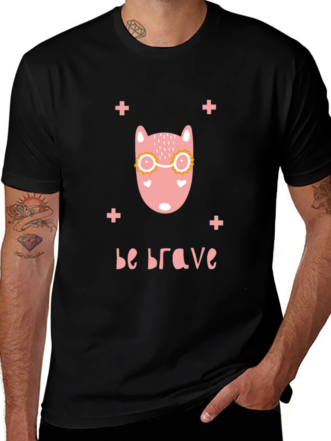 Be Brave Graphic T-Shirt - Cute Animal Design
