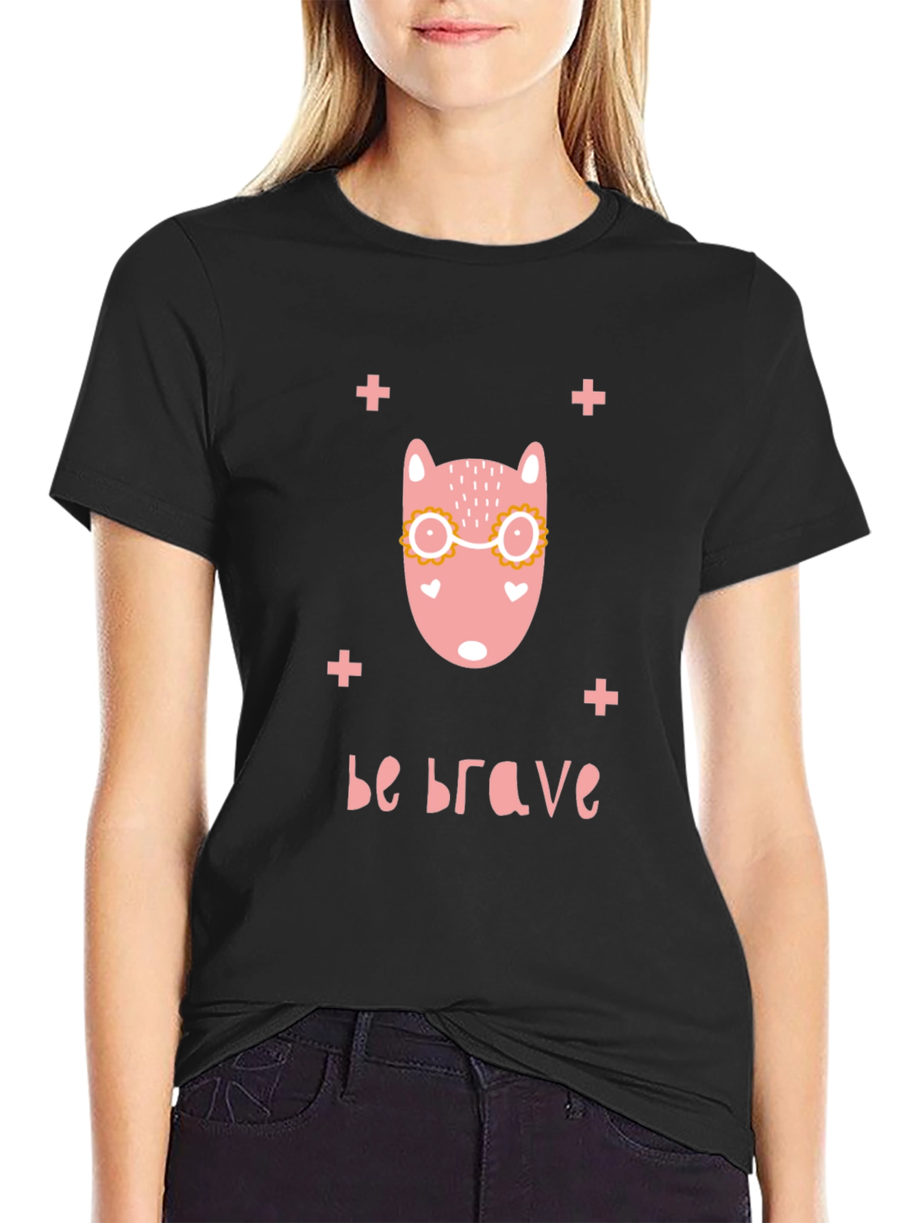 Be Brave Graphic T-Shirt - Cute Animal Design