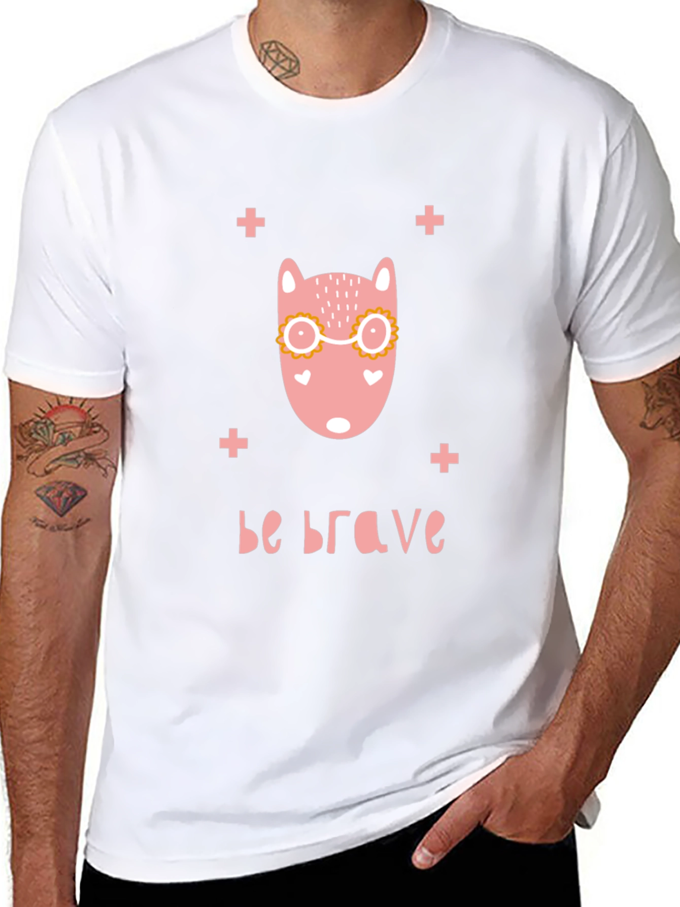 Be Brave Graphic T-Shirt - Cute Animal Design