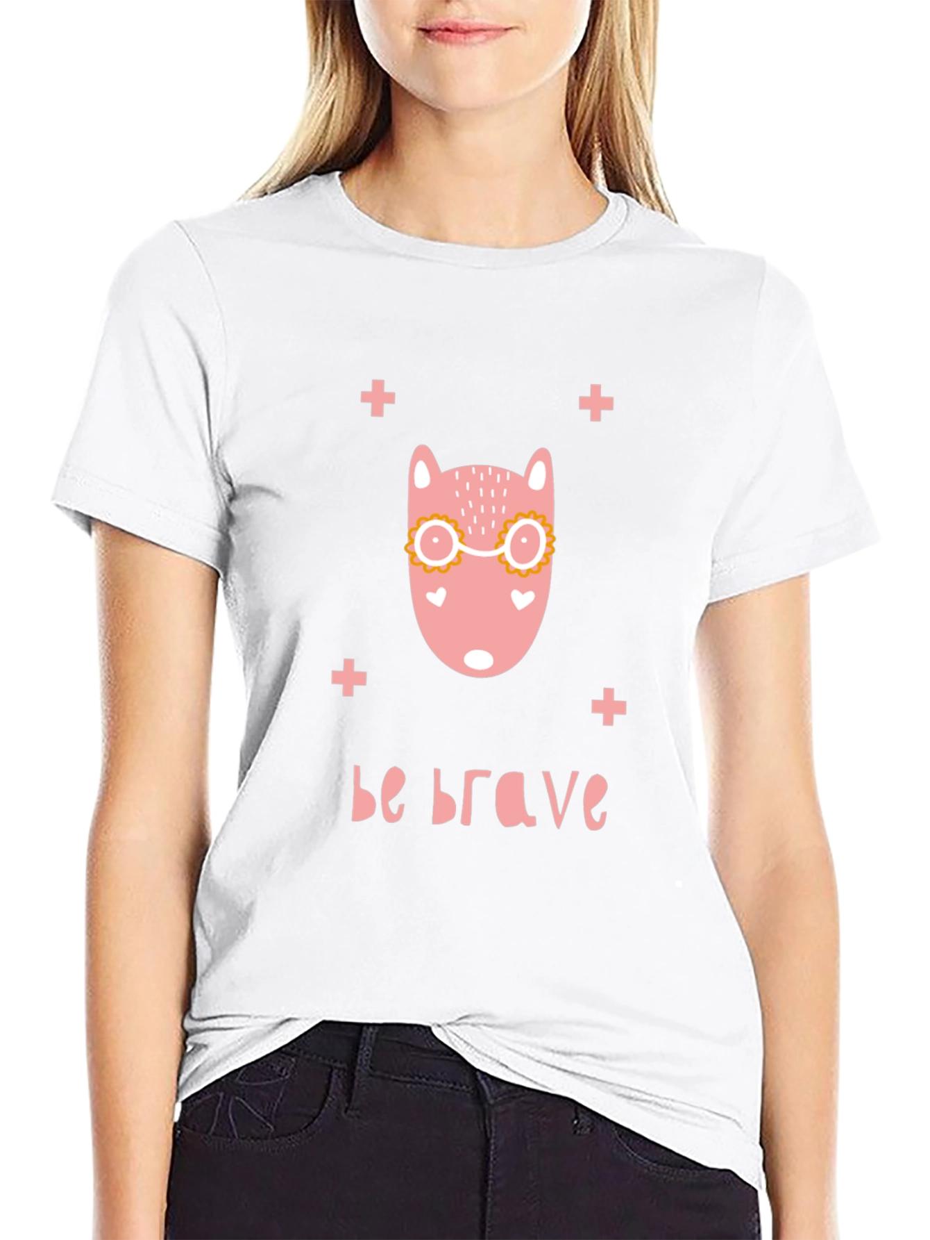 Be Brave Graphic T-Shirt - Cute Animal Design