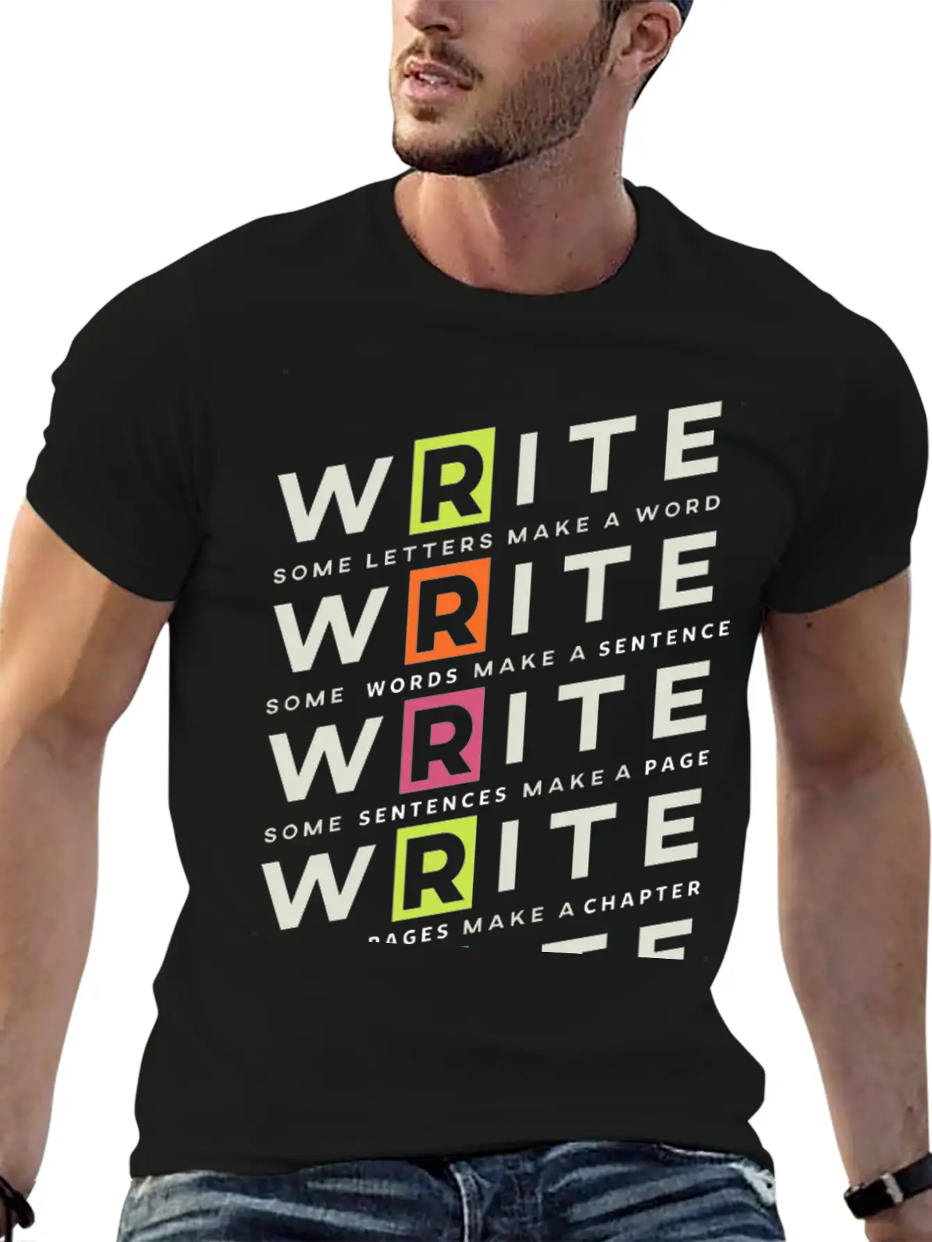 Write Write Write Writer Author Book Read Bookworm Essential Unisex Summer Tee – Soft Cotton Casual Fit