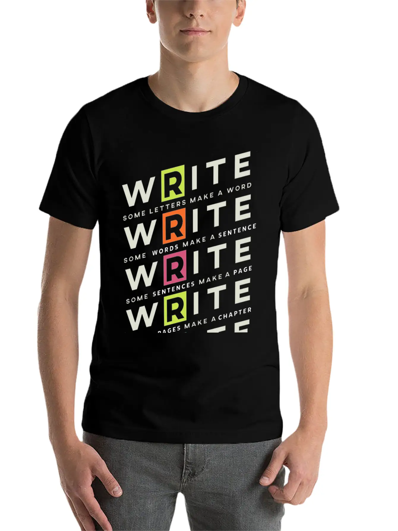 Write Write Write Writer Author Book Read Bookworm Essential Unisex Summer Tee – Soft Cotton Casual Fit