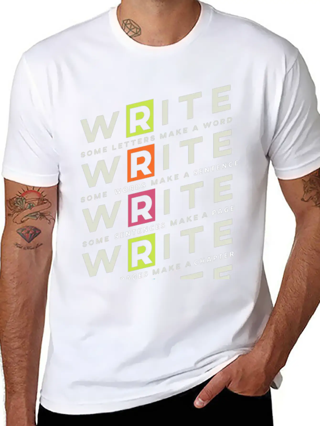 Write Write Write Writer Author Book Read Bookworm Essential Unisex Summer Tee – Soft Cotton Casual Fit