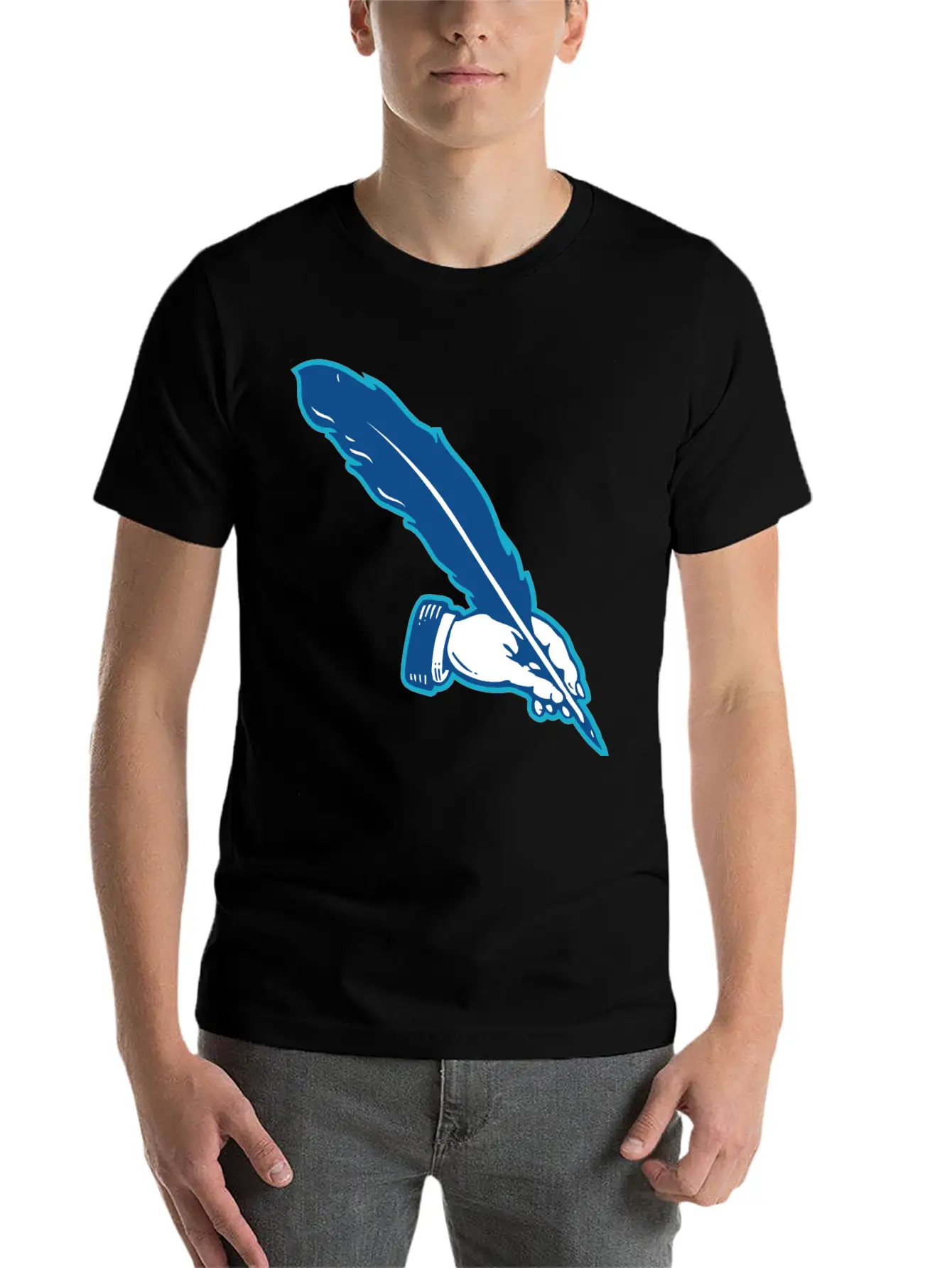 Writer Hand Stylish Everyday T-Shirt – Unisex Basic Cotton Tee