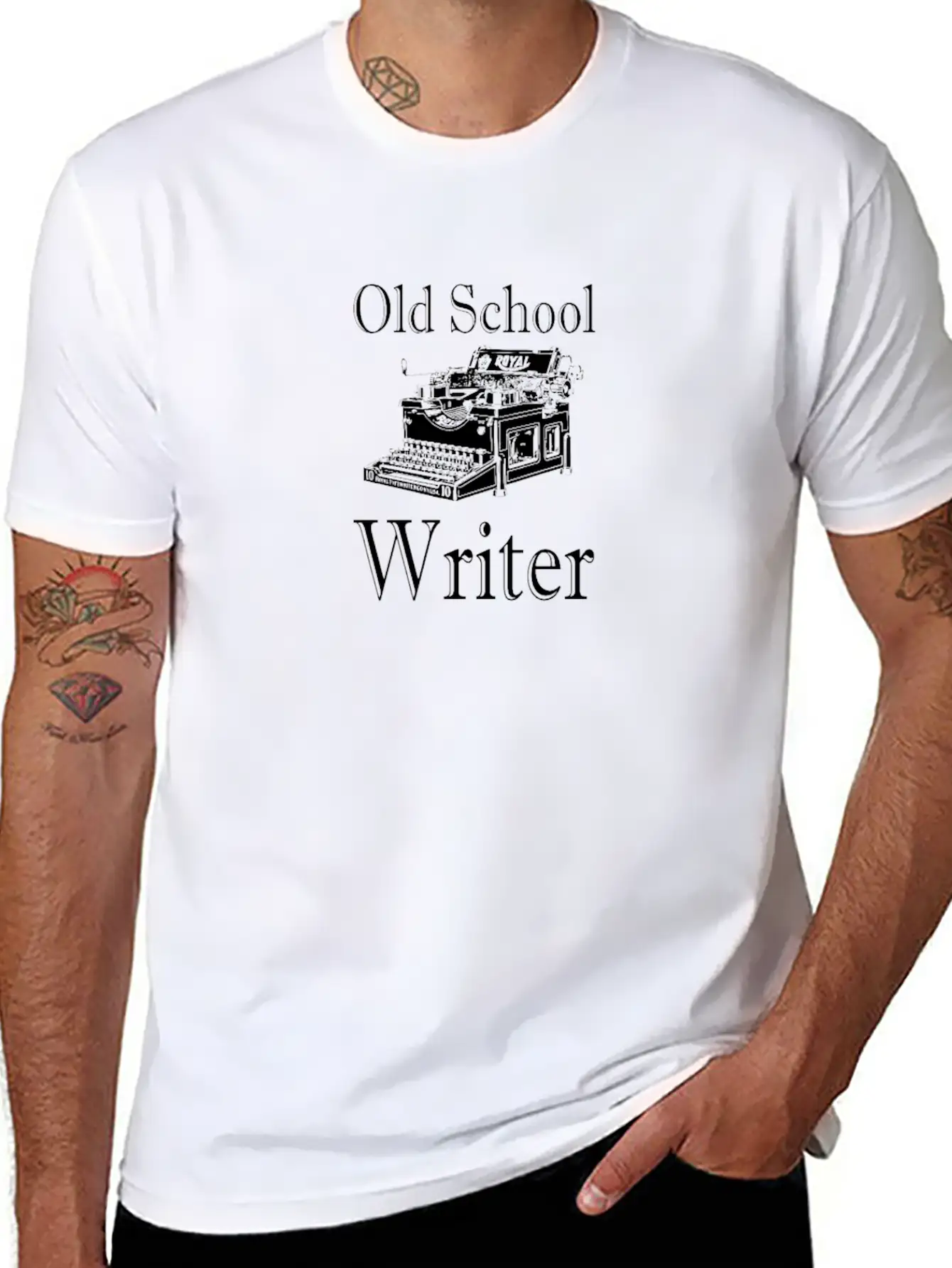 Writer - Old School Writer Stylish Everyday T-Shirt – Unisex Basic Cotton Tee