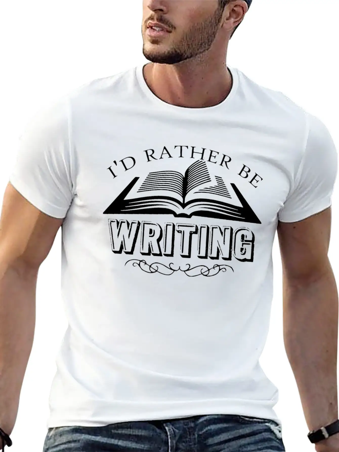 Writing Shirt - I'd Rather Be Writing Tee Shirt Comfortable Minimalist Graphic Tee – Summer Style Essential