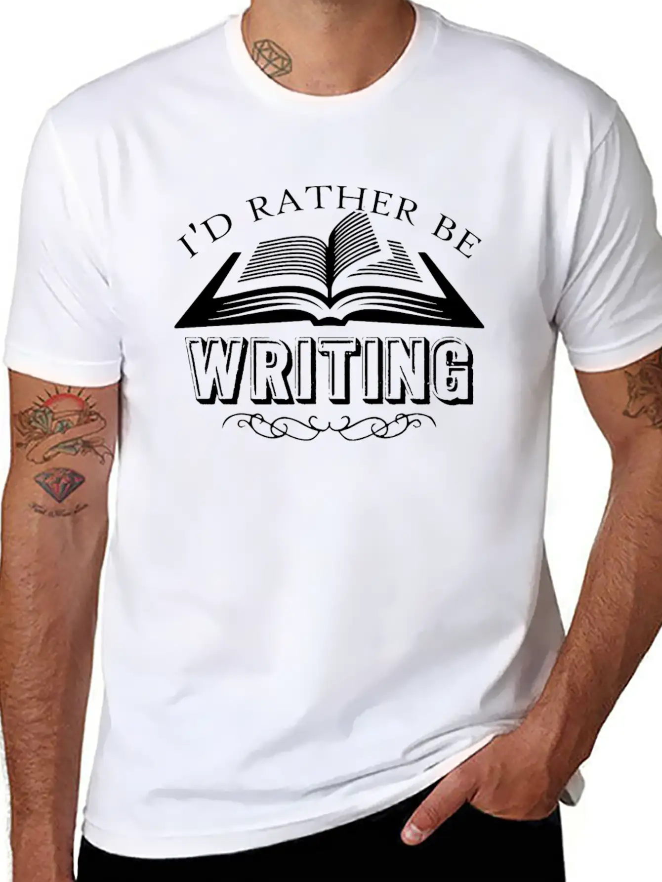 Writing Shirt - I'd Rather Be Writing Tee Shirt Comfortable Minimalist Graphic Tee – Summer Style Essential