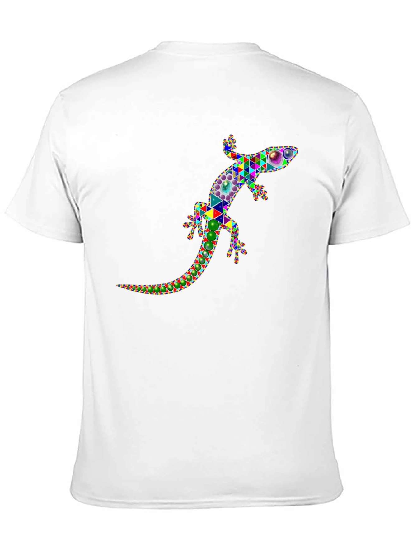Geometric Lizard Graphic Tee - Stylish Black Shirt