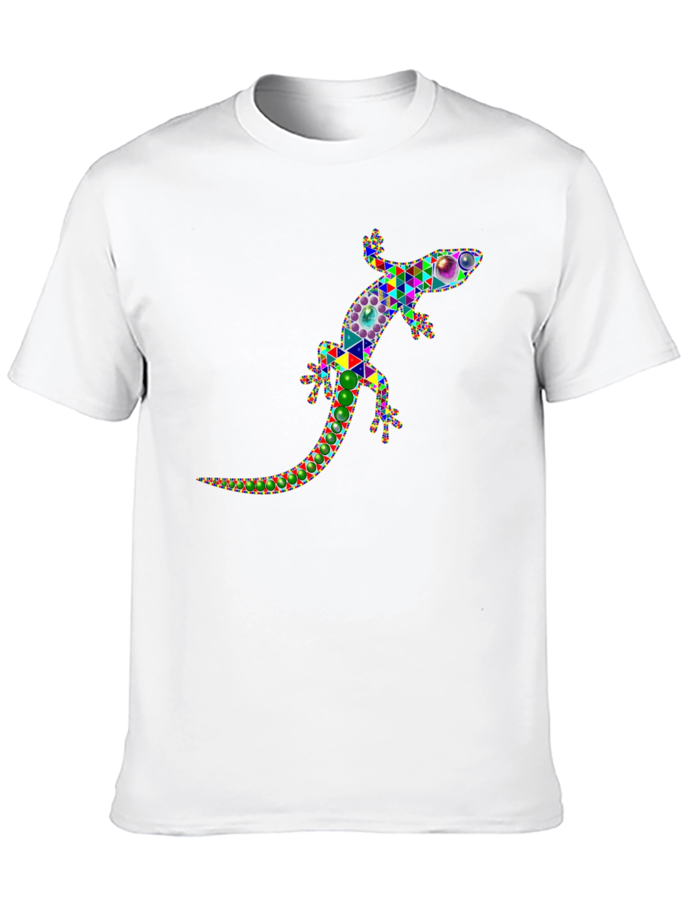 Geometric Lizard Graphic Tee - Stylish Black Shirt