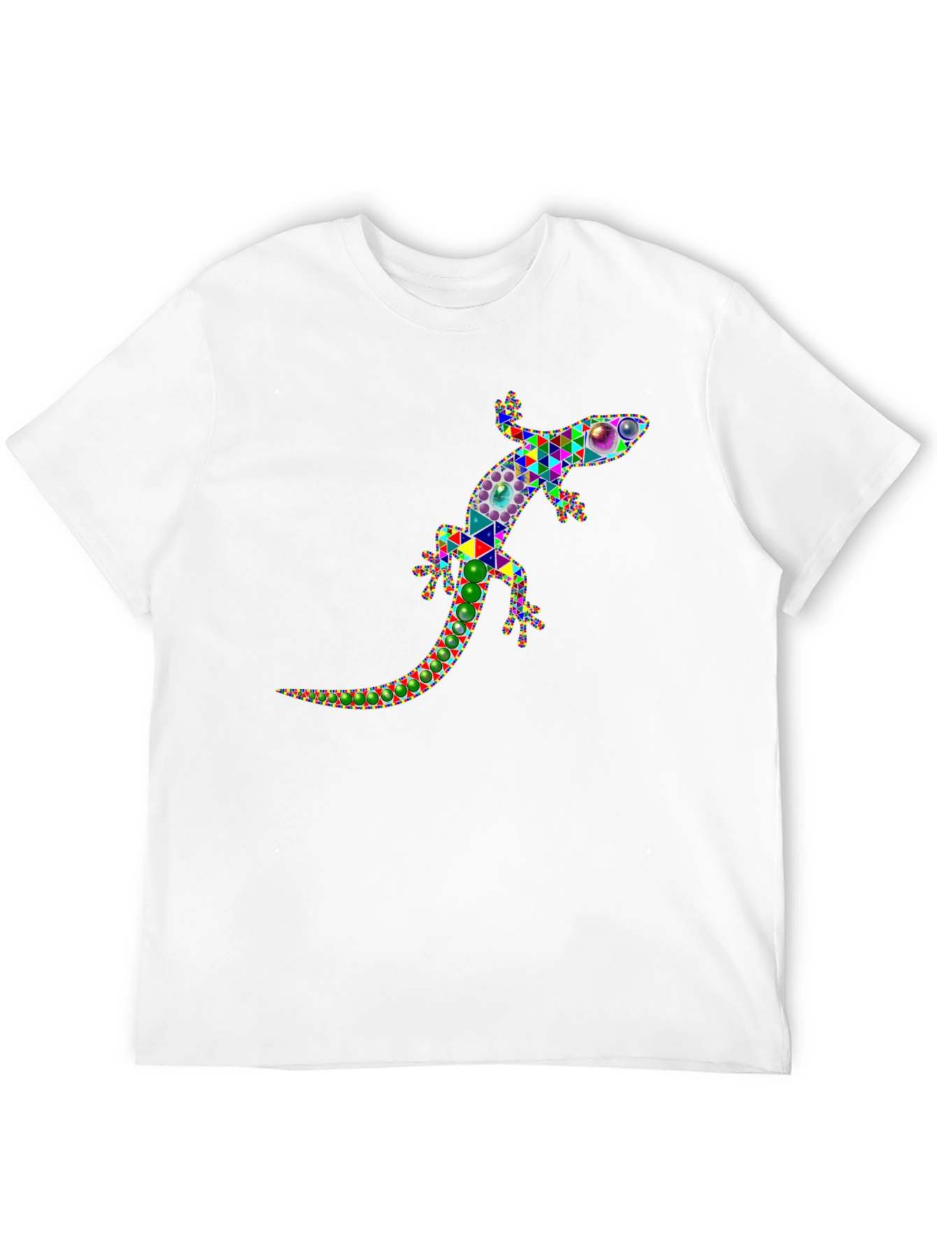 Geometric Lizard Graphic Tee - Stylish Black Shirt