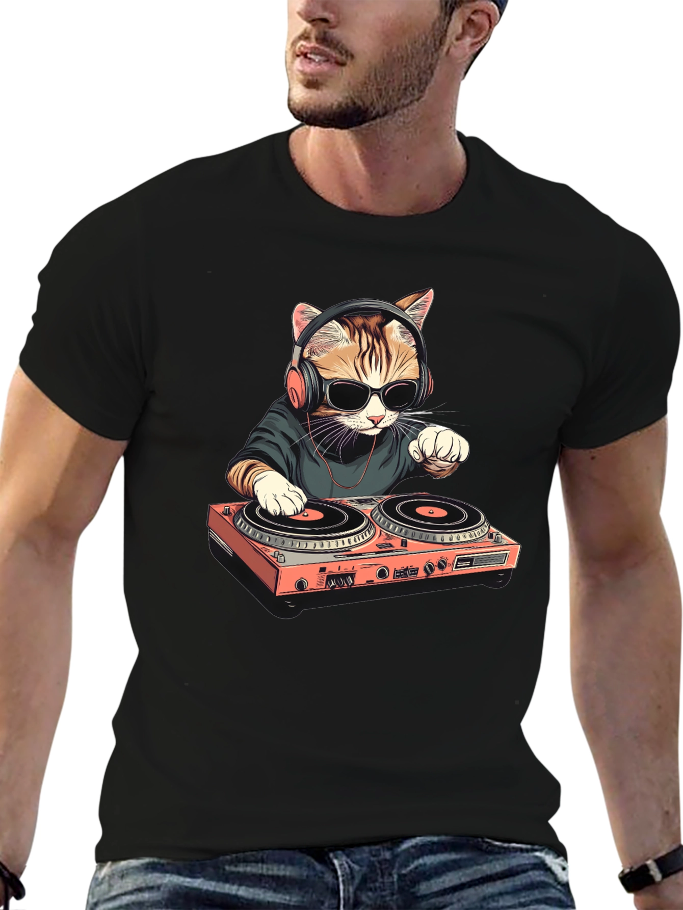 DJ Cat T-Shirt - Cool & Unique Design