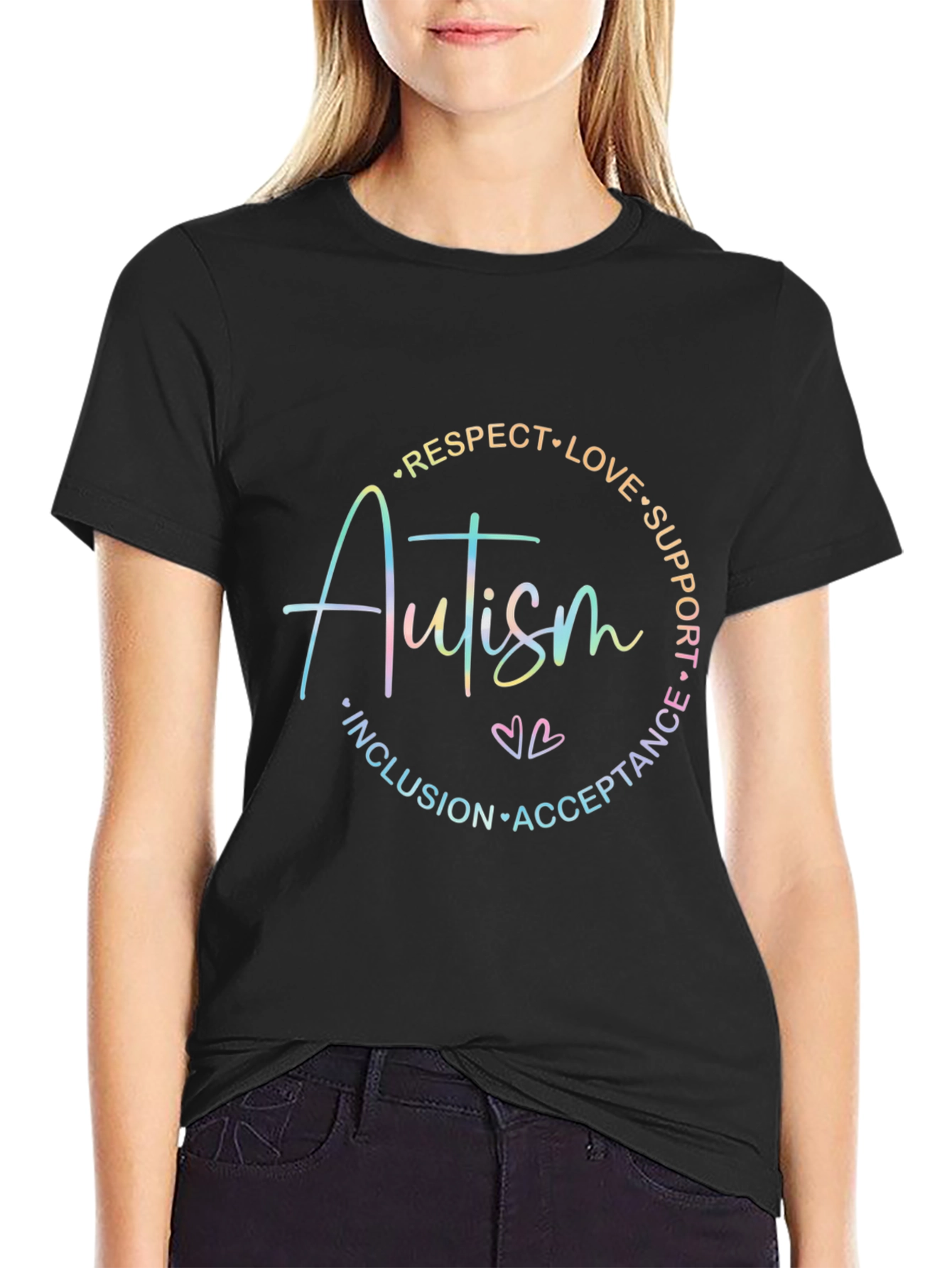 Autism Awareness Graphic Tee - Respect Love Support