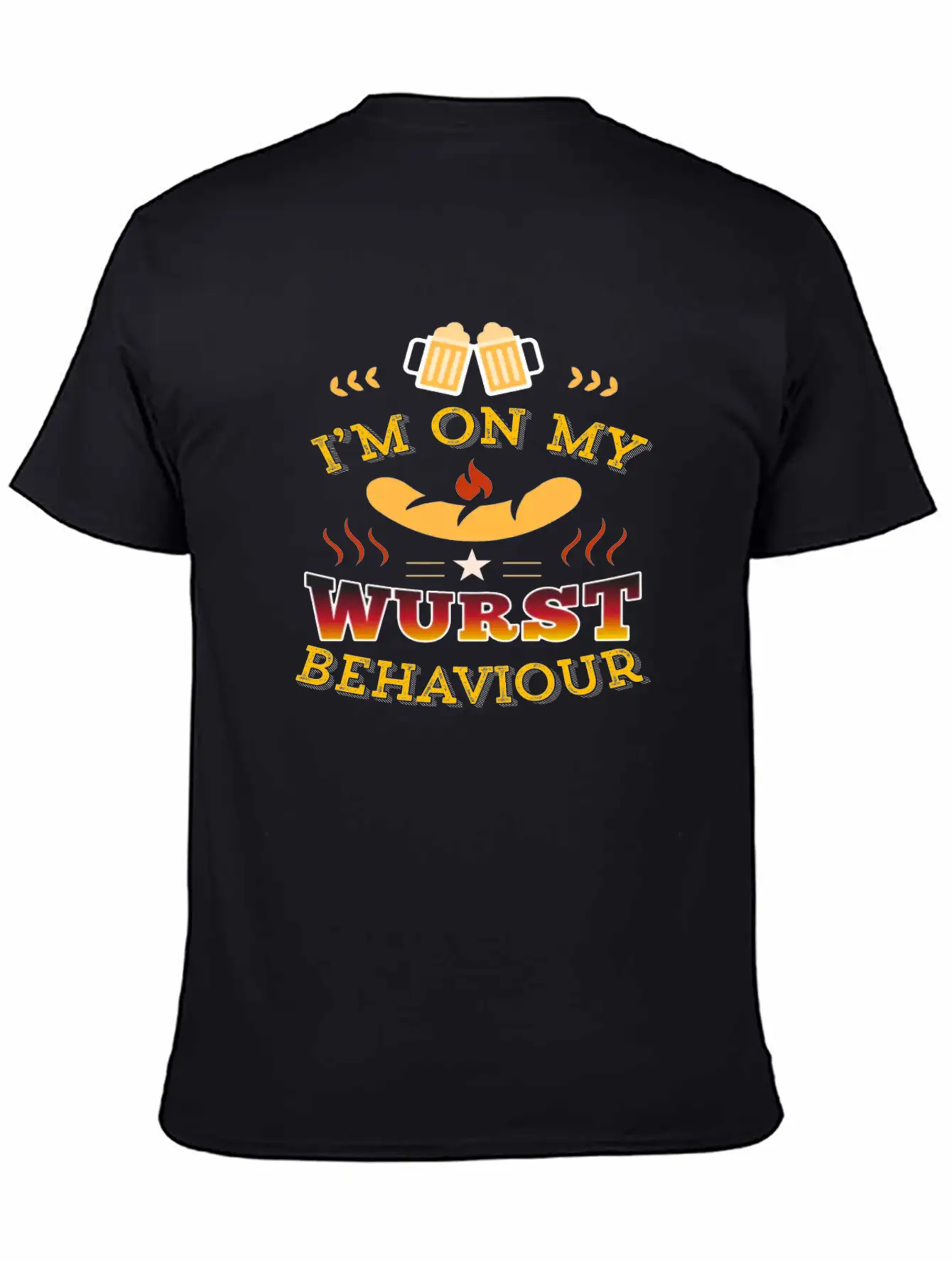 Wurst Behavior Oktoberfest T Shirt Funny German Unisex Short Sleeve Soft Cotton T-Shirt – Casual Everyday Wear